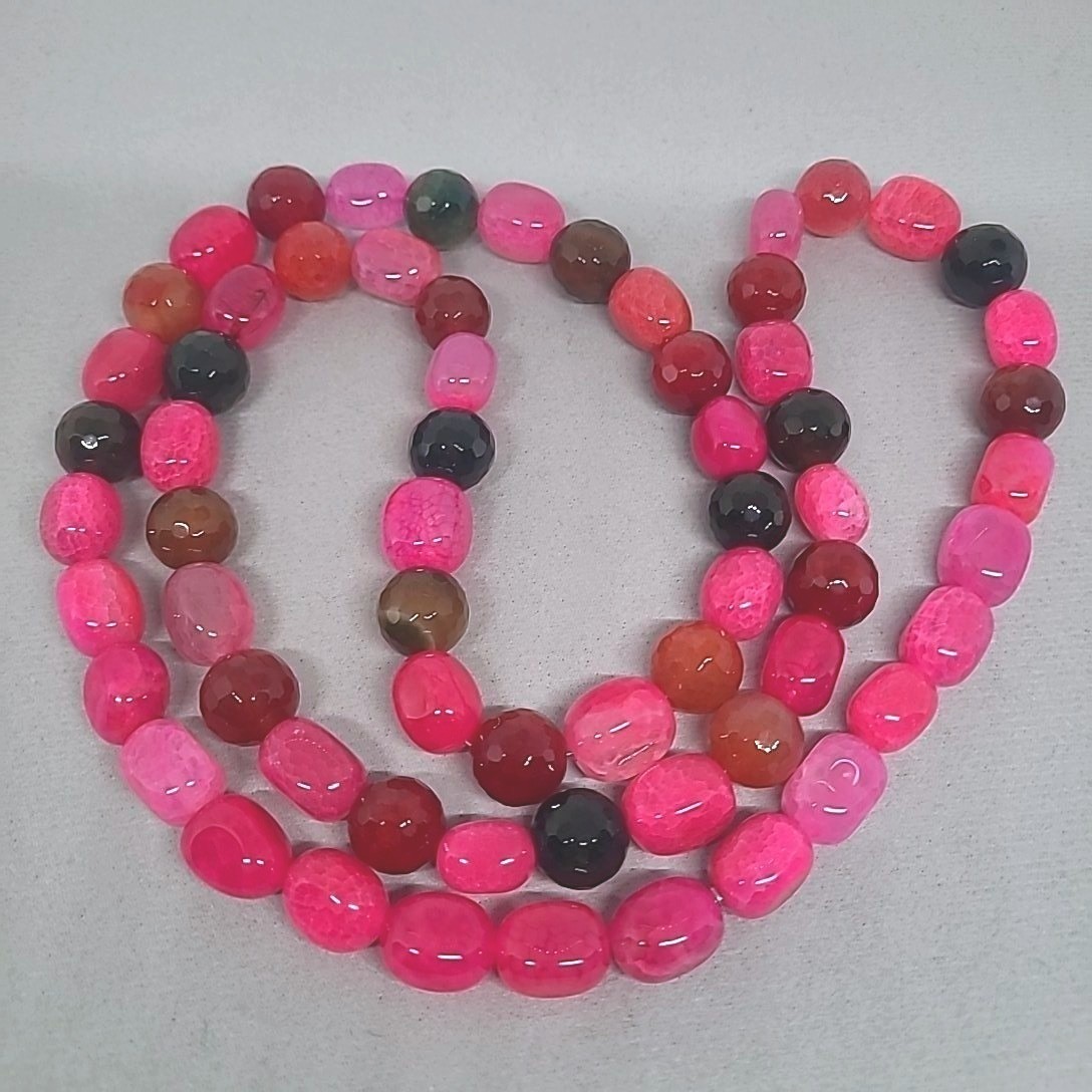 Jay King Necklace Pink Passion Feldspar Beaded Gemstone Strand Mine Finds 34″