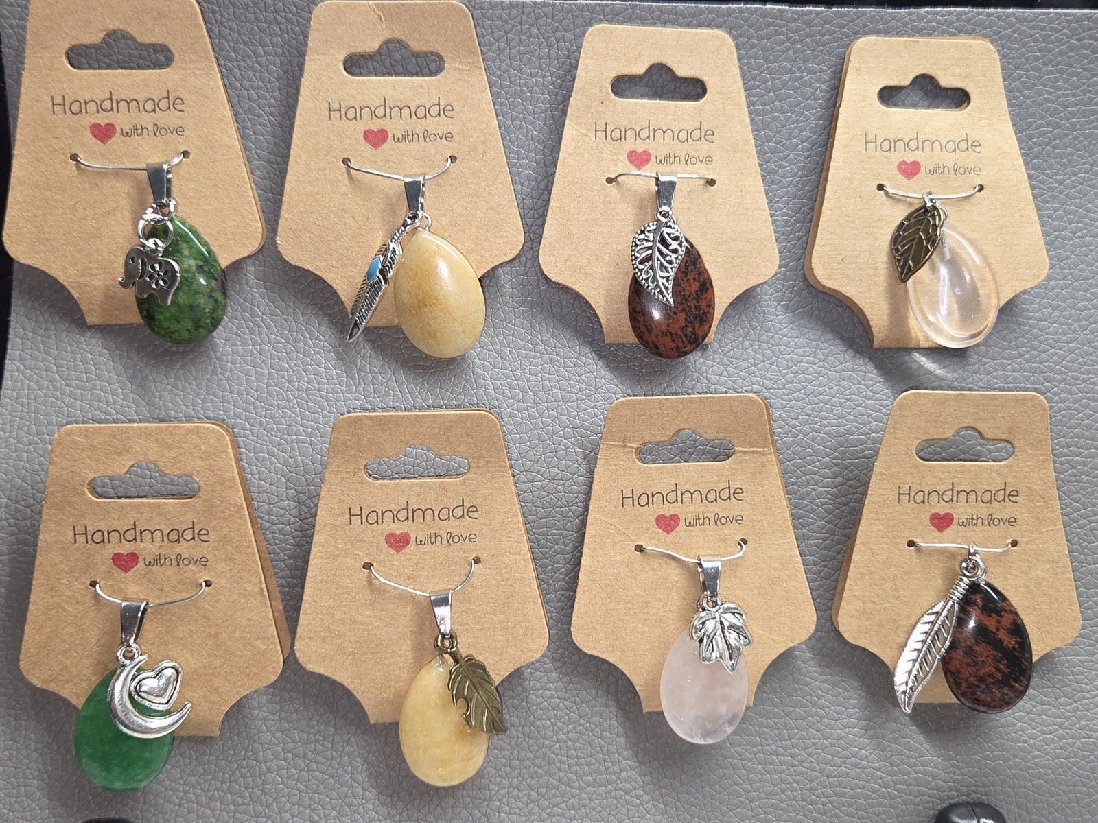 Handmade Multicolor Stone & Metal Pendant Charms