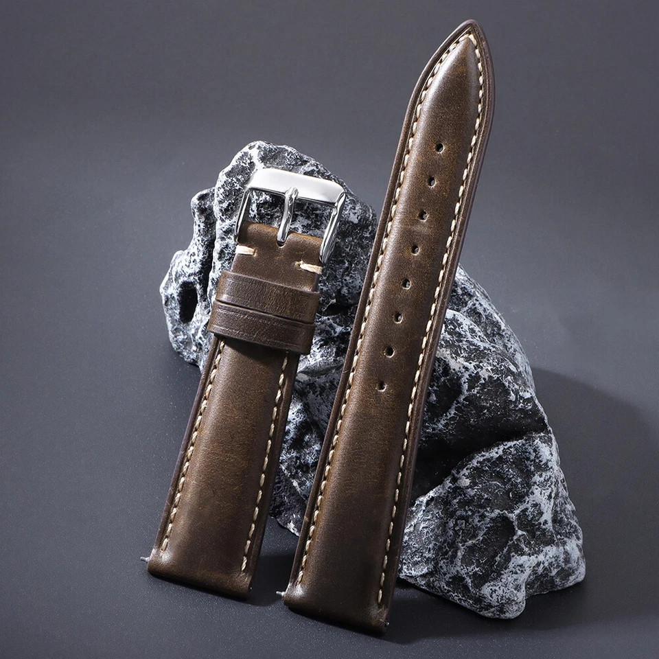 18mm 19mm 20mm 21mm 22mm Men’s Genuine Leather Watch Strap Band Quick Release