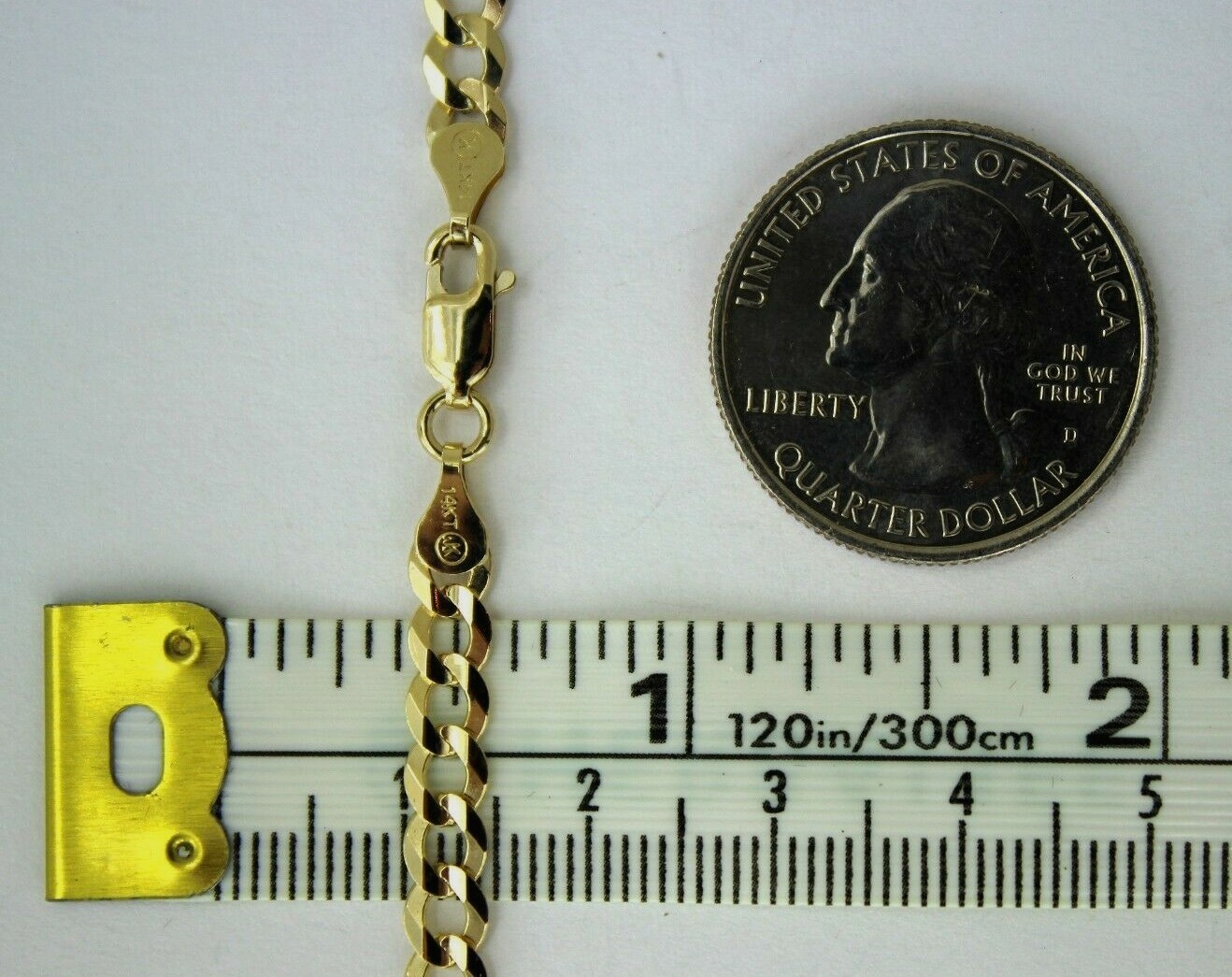 14K SOLID GOLD CUBAN LINK CHAIN NECKLACE BRACELET MEN WOMEN 2~11.5mm / 6.5″-30″