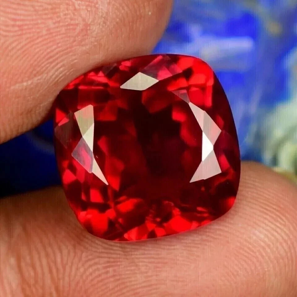 4.55 Ct Natural Certified Blood Red Ruby Cushion Cut Faceted Loose Gemstone