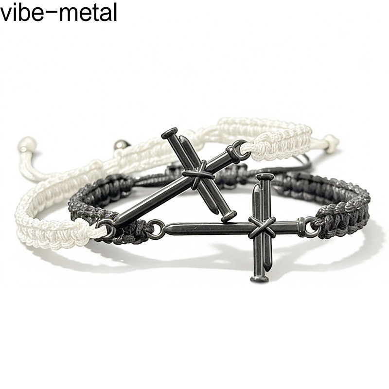 Braided Rope String Men Man Bracelet Charm Christian Jesus Cross Gift Adjustable