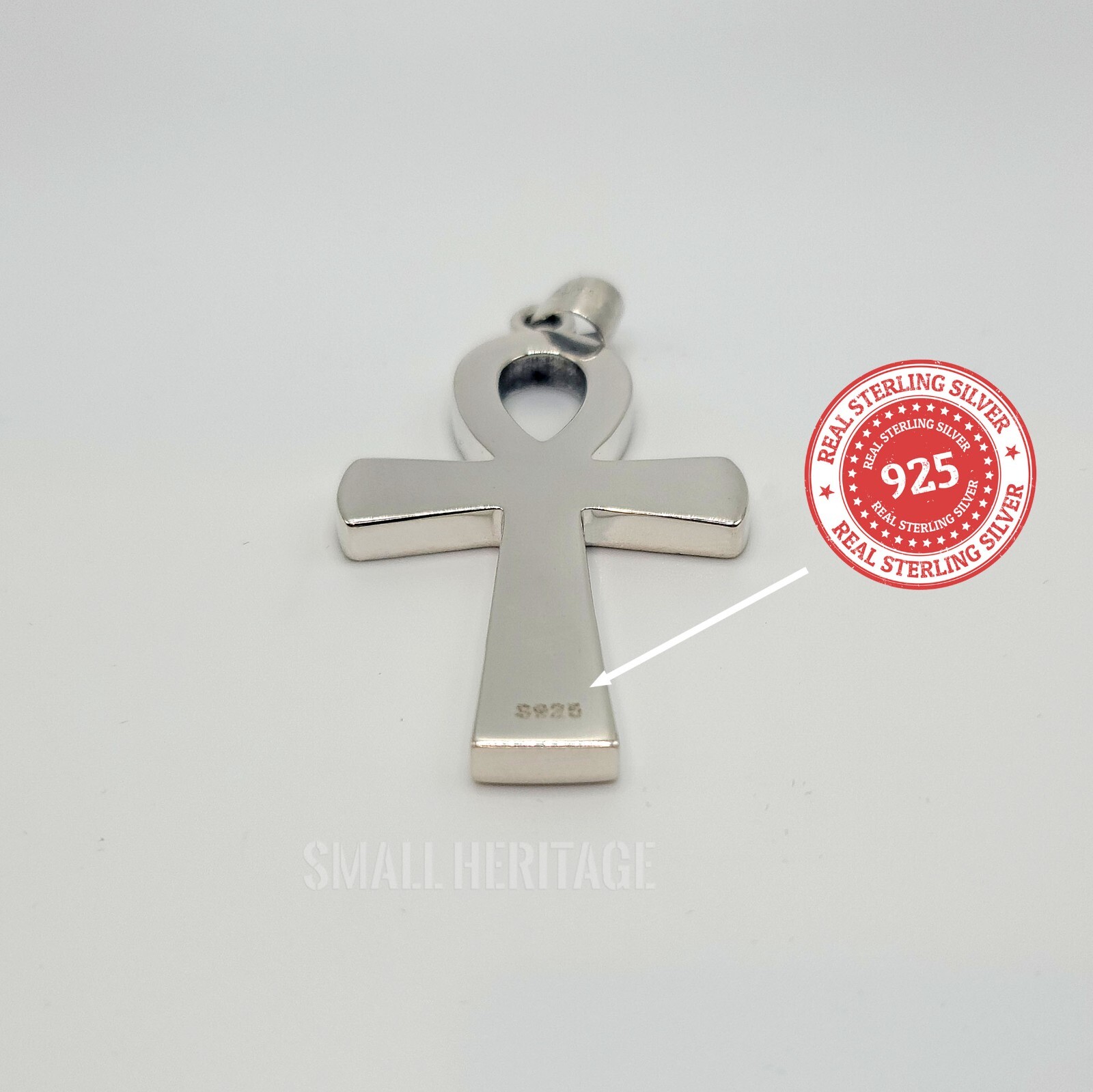 Small Heritage 925 Sterling Silver Key Of Life Ankh Necklace Protection Amulet