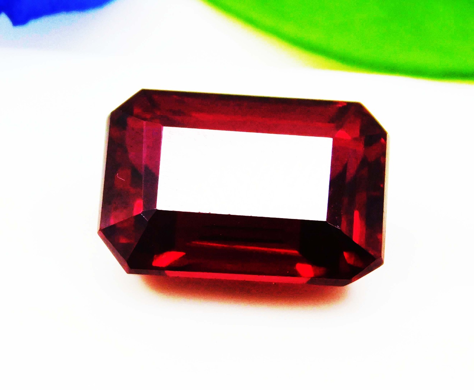 20.00Ct Natural Red Ruby Certified Madagascar Emerald Cut Loose Gemstone