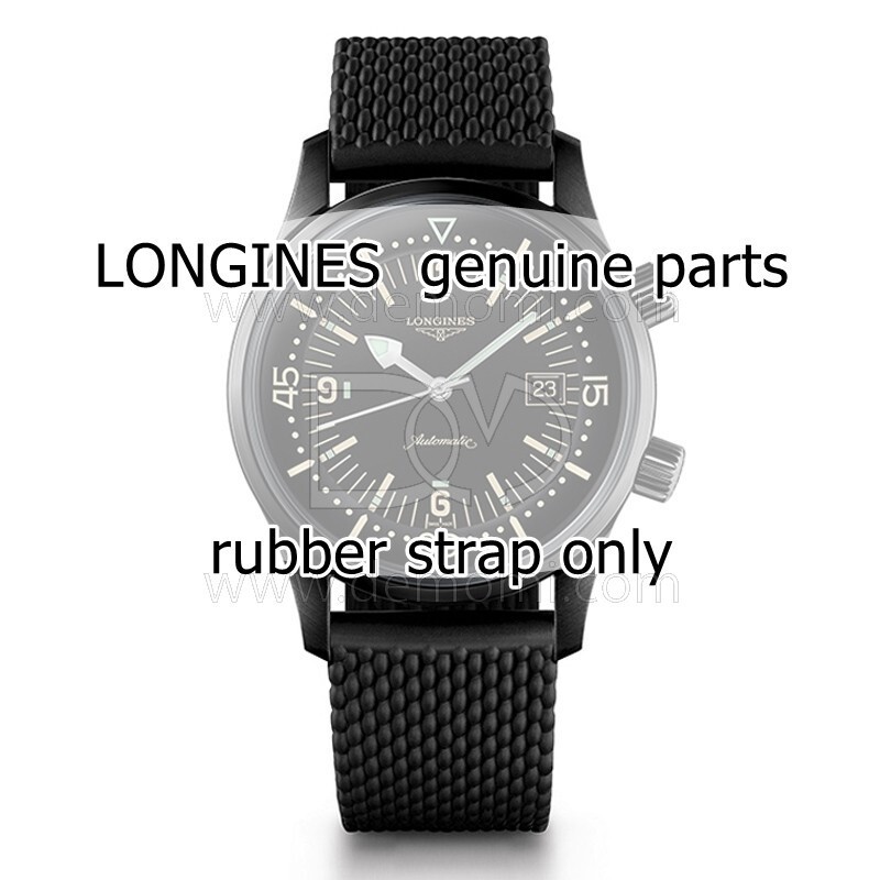 Longines Rubber Black Strap 22 mm Heritage Legend Diver L3.674.4 – L3.774.4