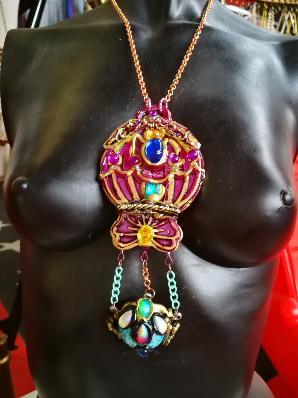 Jewelry Necklace Pendant Luxury Art Deco Nouveau Charm Jewellery Hot Air Balloon