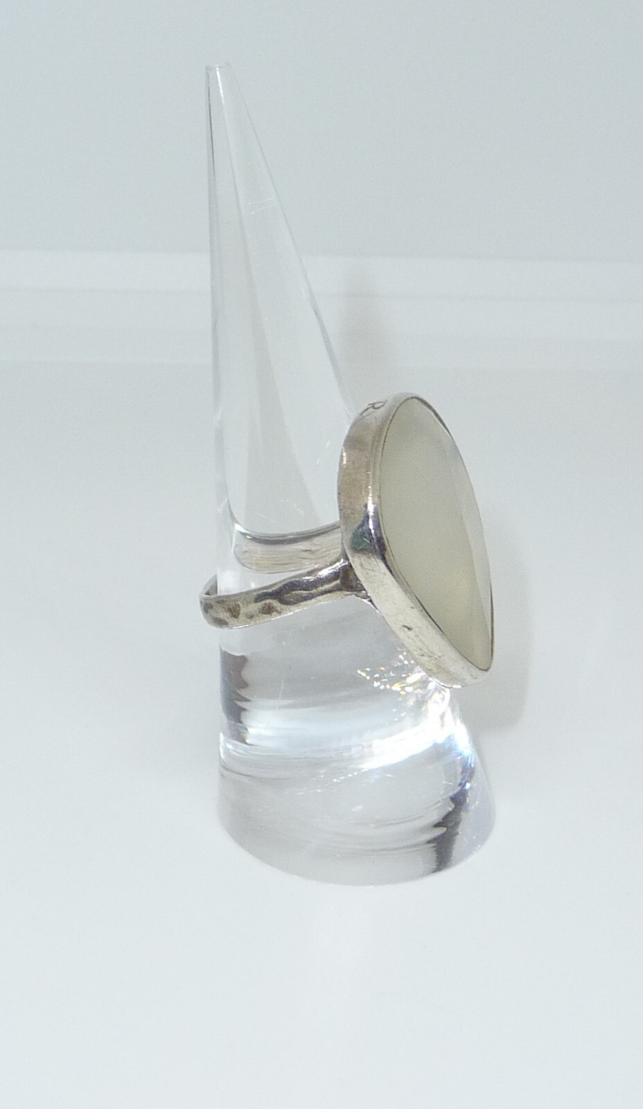 MV Monica Vinader Moonstone Sterling Silver Large Ring 8.6 gr Sz 8