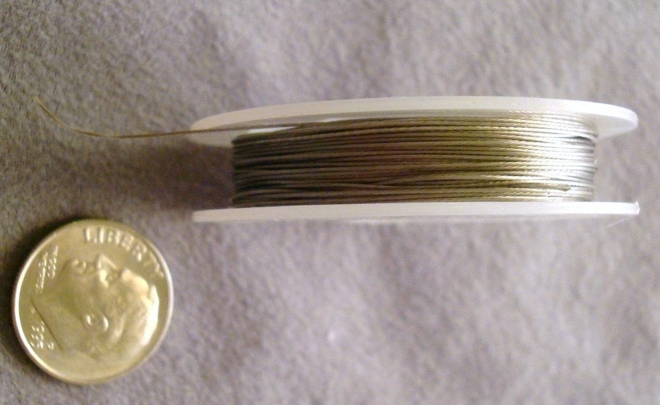 32 Ft tiger tail nylon coated stainless beading wire .015″ 0.38mm 28 ga. TT105