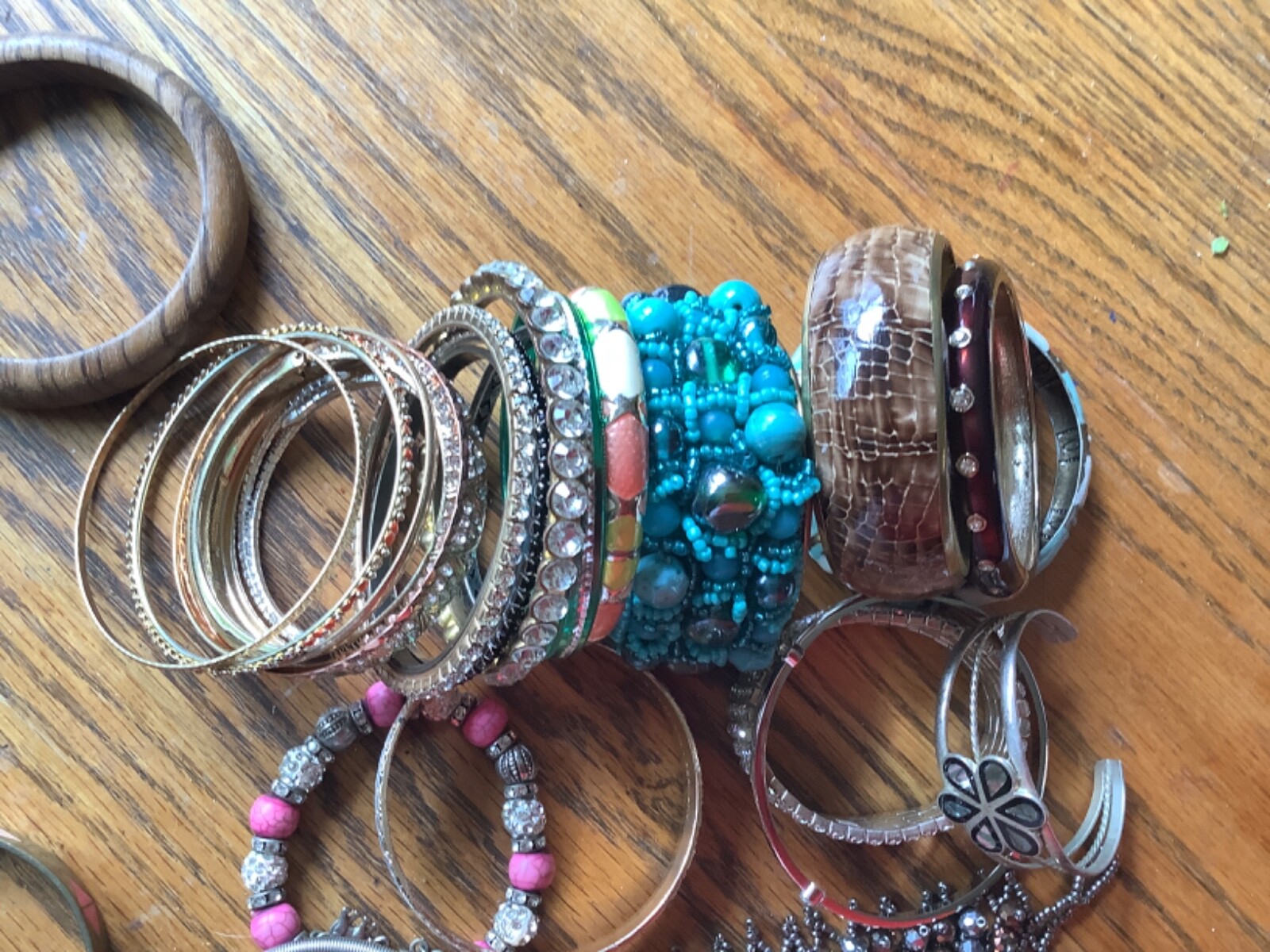 lot bracelet metal enamel leather bead bling lot # 408