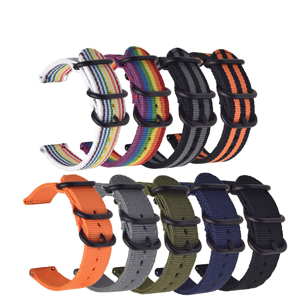 Thicked Nylon Canvas Watch Band Quick Release Sport Strap18/20/22/24mm Universal