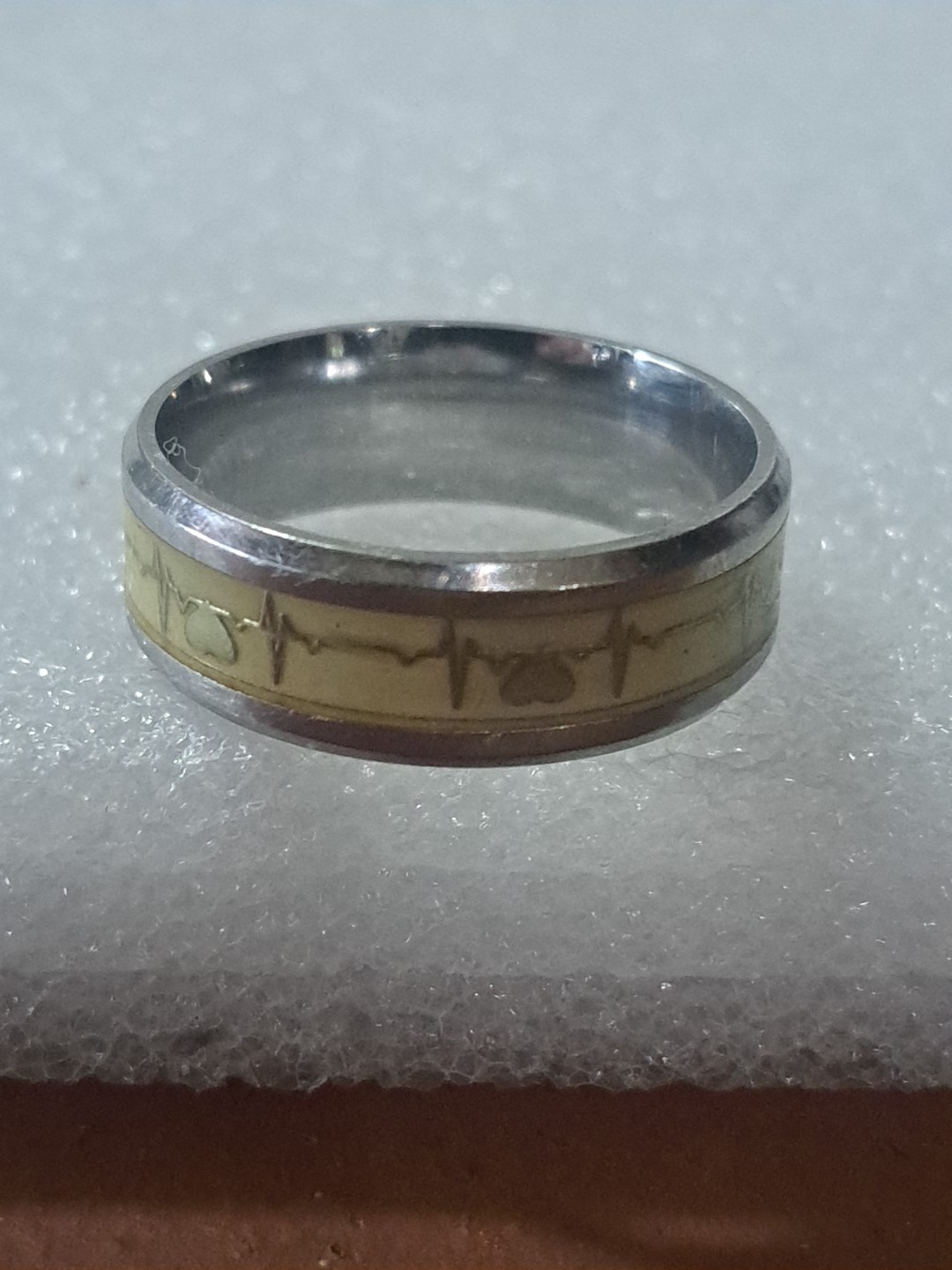 3 Metal Rings Heart Beat Wedding Band, Celtic Tribal Knot & Smooth Size In Pics