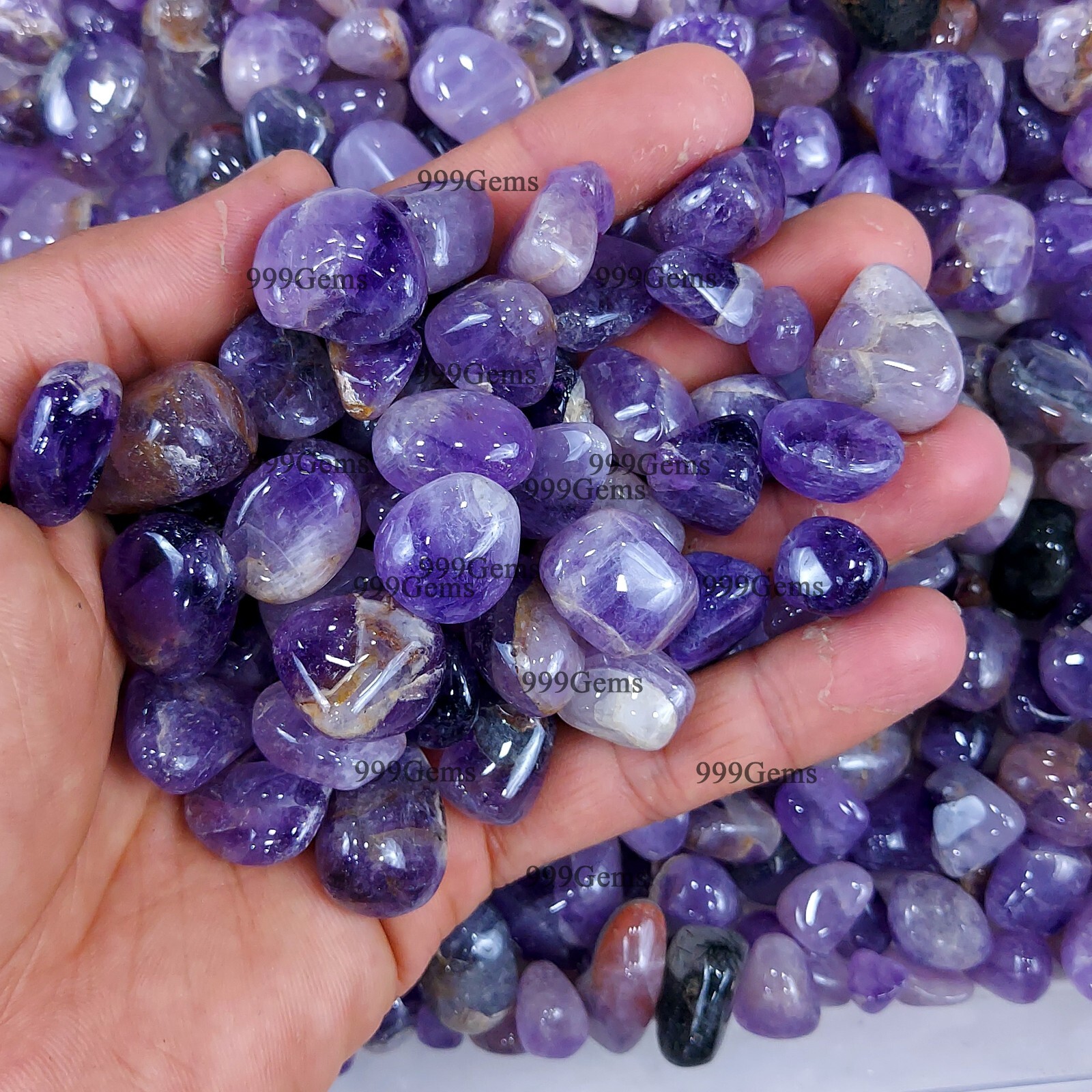 10 Pcs Natural purple Amethyst Tumbled Random Selection Gemstone Lot 8-15mm