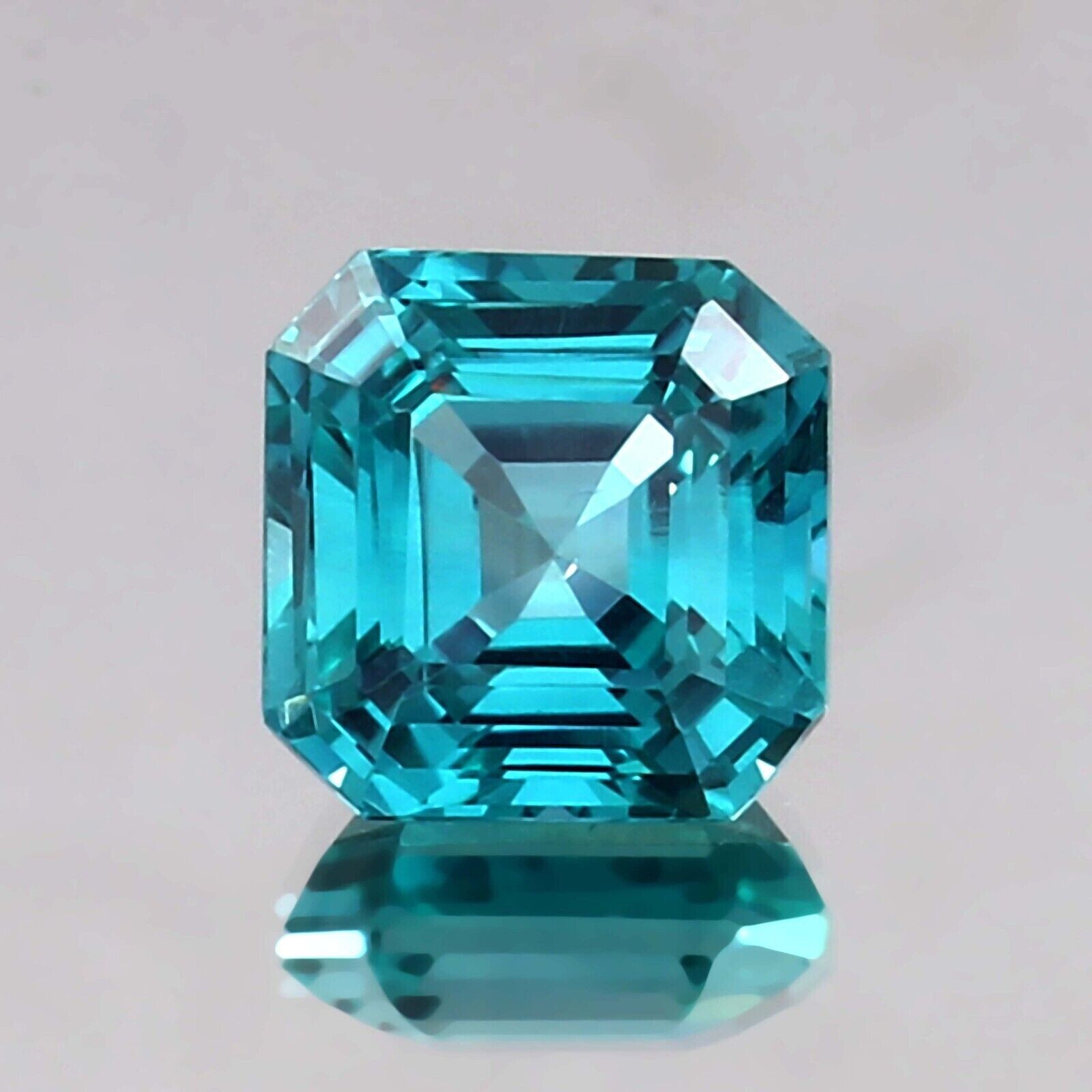 15.85 Carat Natural Blue Green Ceylon Parti Sapphire Loose Asscher Cut Gemstone