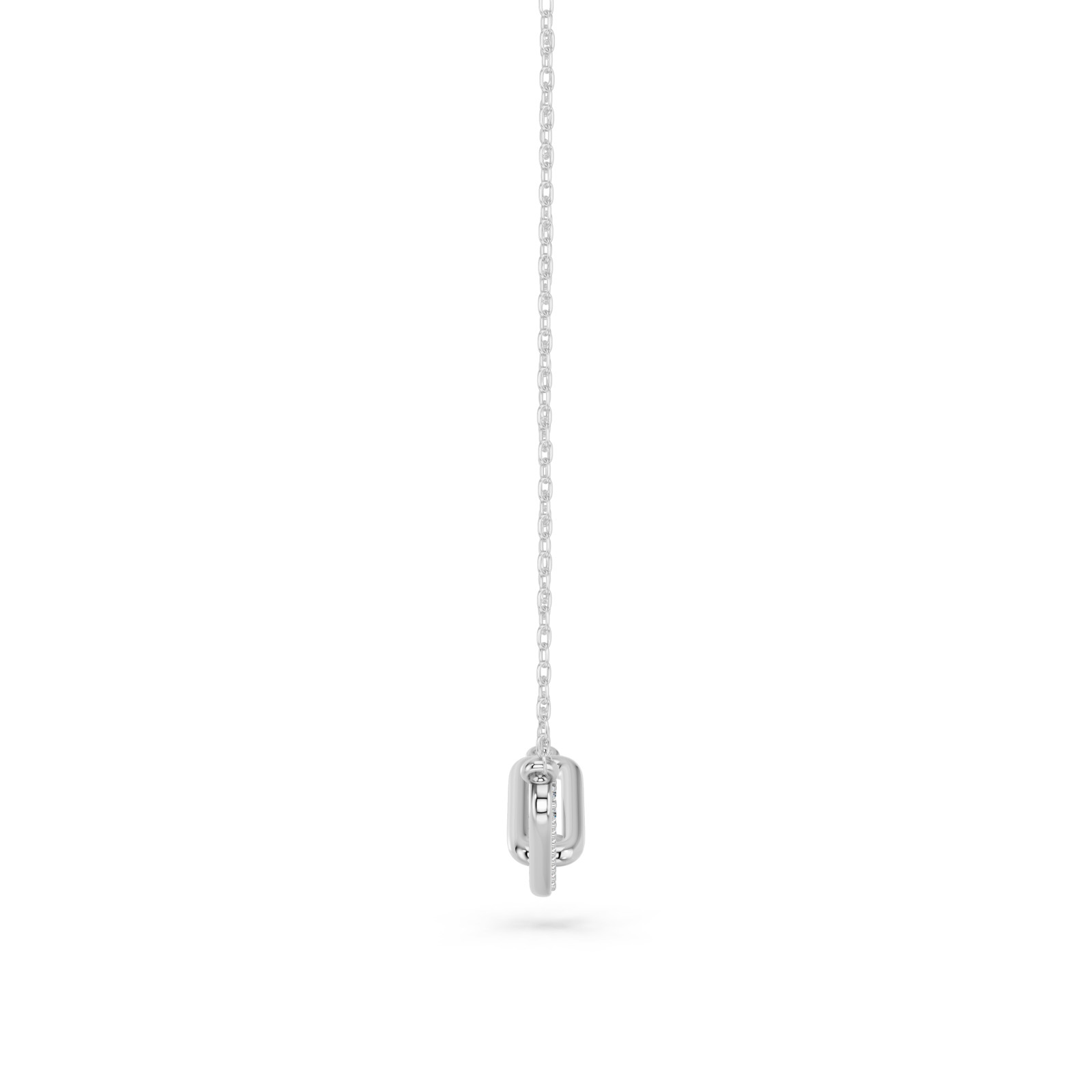 0.10Ct Lab Grown Round Diamond Paperclip Necklace 10K Solid Gold for Women