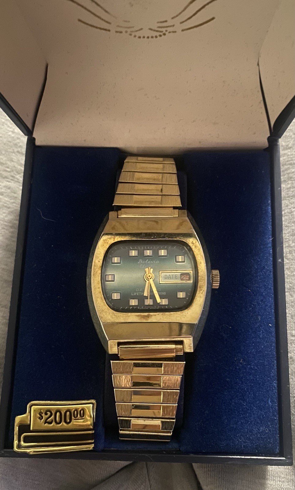 Vintage 1970s Bolivia Electra Watch TV Style DATOMATIC Mechanucal Movement WORKS