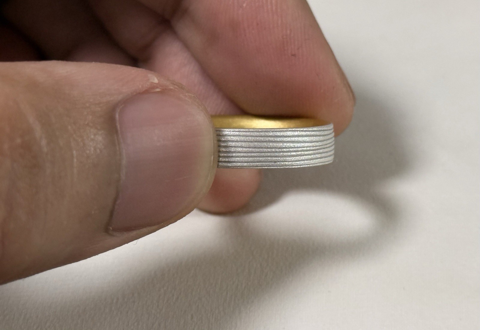 Rainveil Ring, Handmade S999 Silver Ring with Hidden 24K Gold Interior, Japanese
