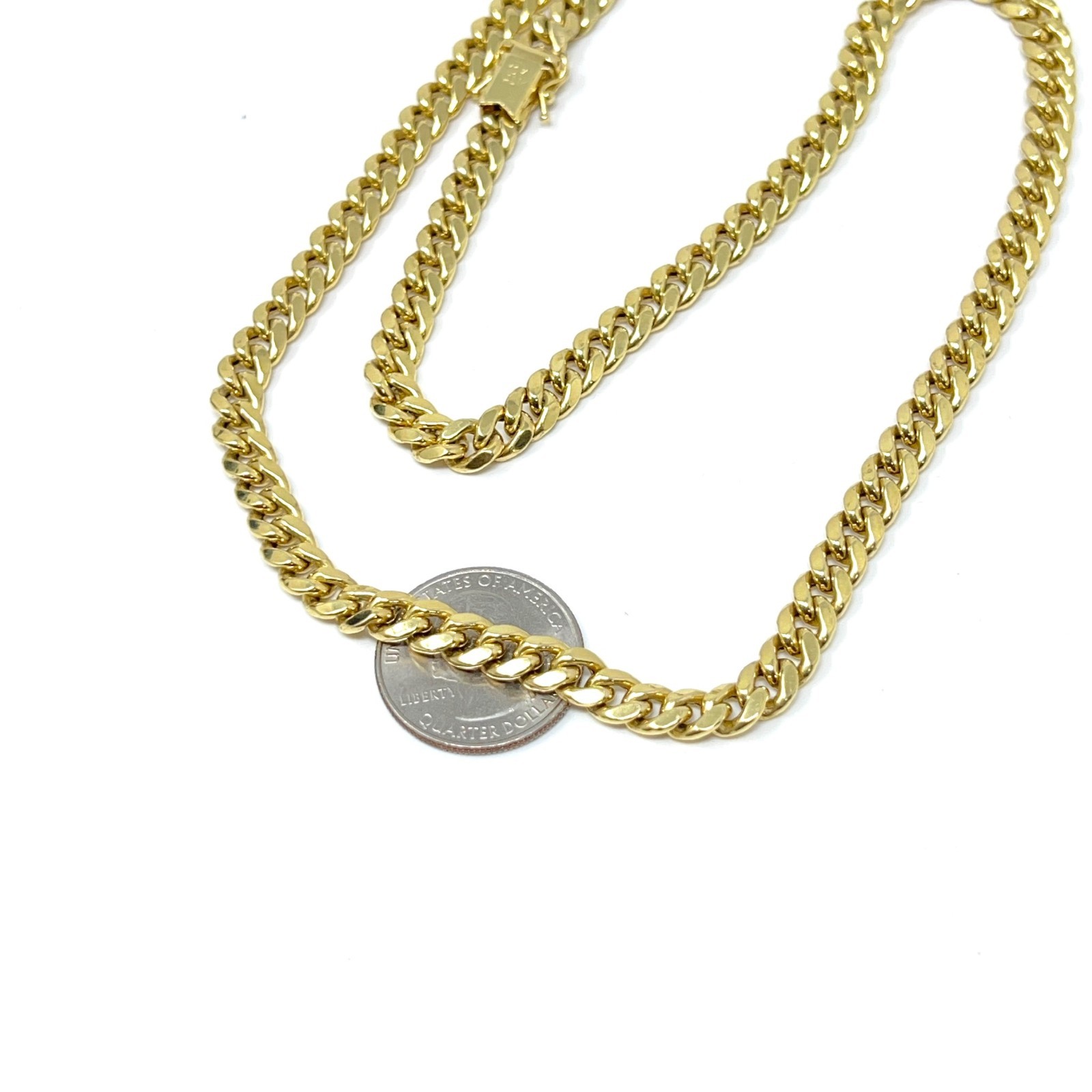 10K Yellow Gold Semi-Hollow Miami Cuban Necklace Chain 26″ – 31.6g – 6.7mm