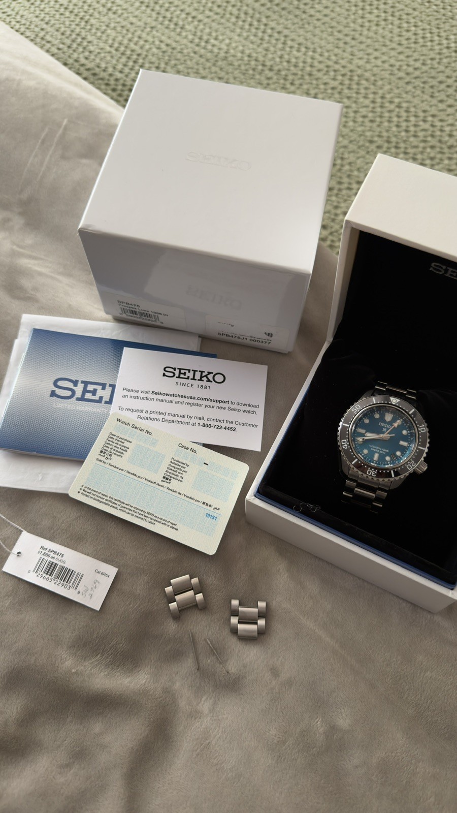 SEIKO SPB475 PROSPEX 1968 HERITAGE DIVER GMT U.S. LIMITED EDITION #377/500
