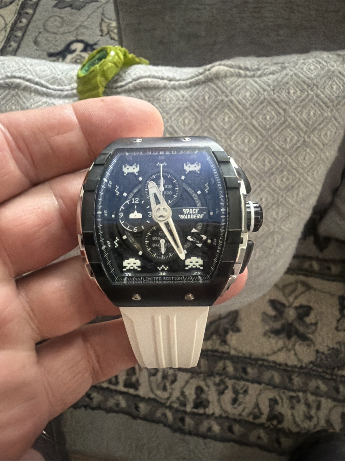 NUBEO MAGELLAN CHRONOGRAPH SPACE INVADERS LIMITED EDITION LUNAR BLACK WATCH LE