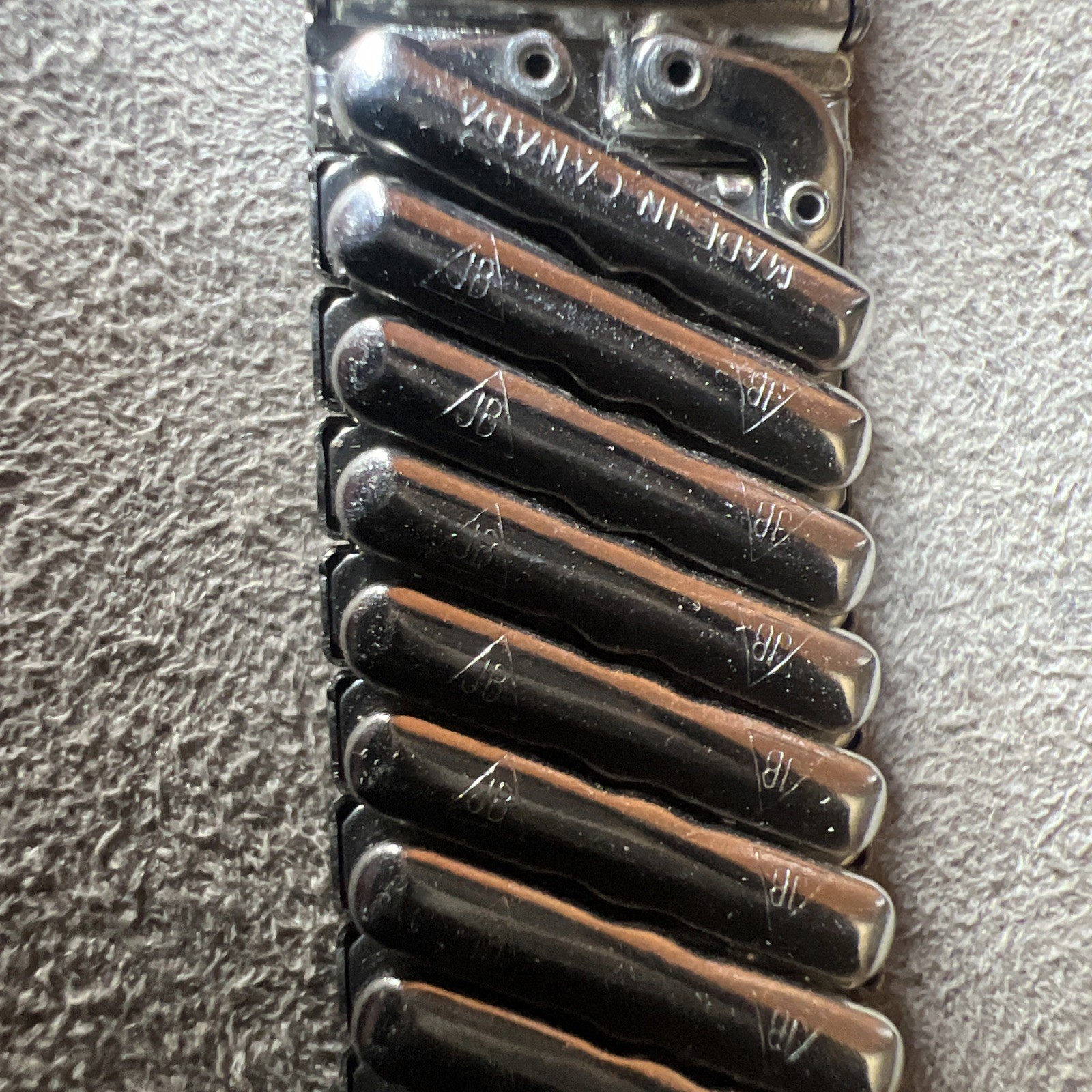Vintage 19mm 18mm JB Champion Stainless Perpetual Calendar 1969 Watch Band