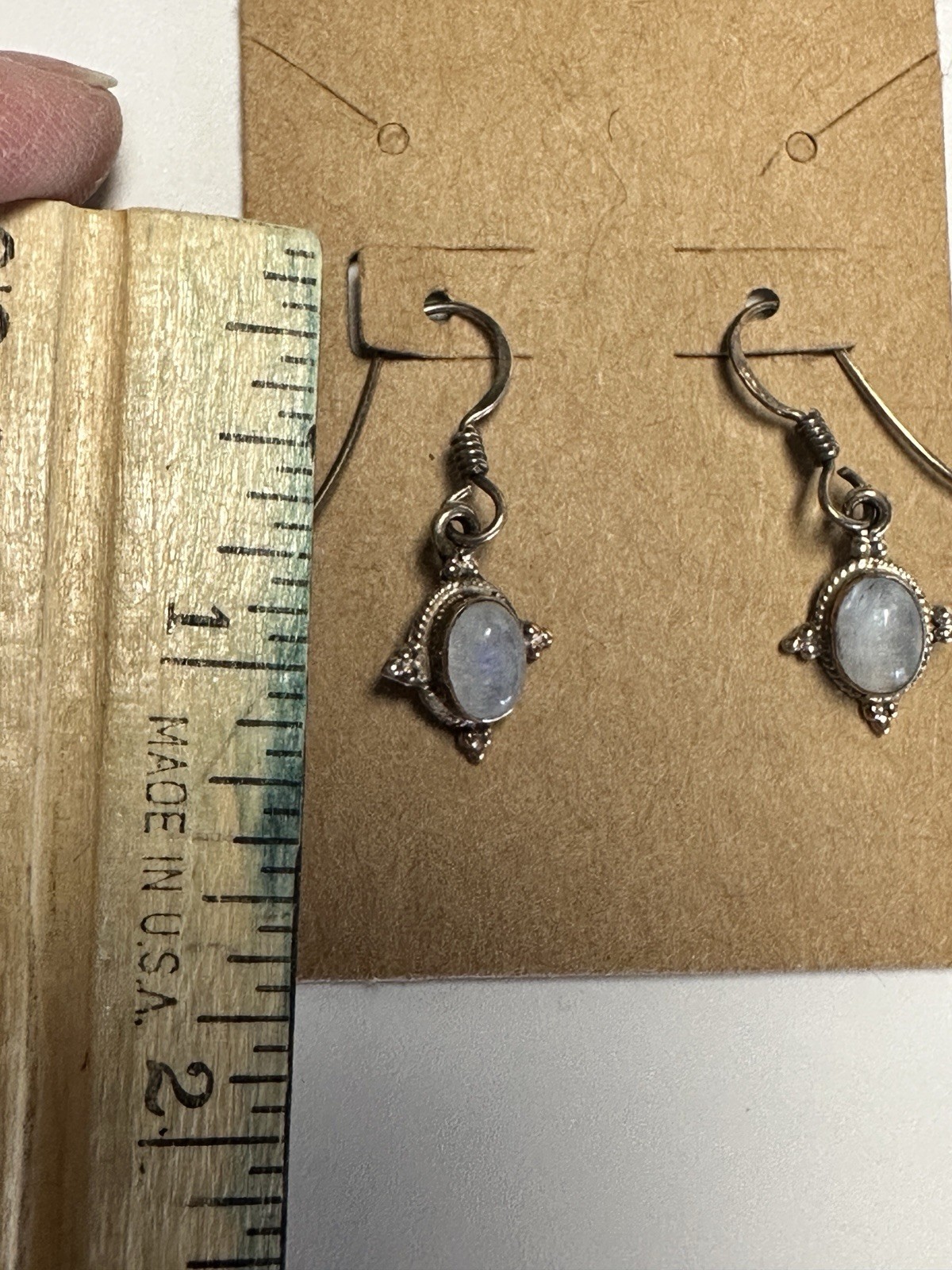 Moonstone Dangle 925 Sterling Silver Earrings