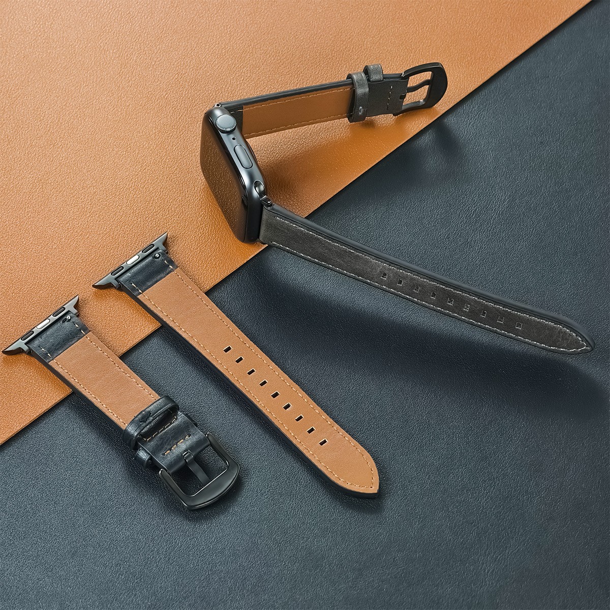 For Apple Iwatch 10/9/8/7/6 Ultra Leather Watch Strap 38 40 41 42 44 45 46 49mm