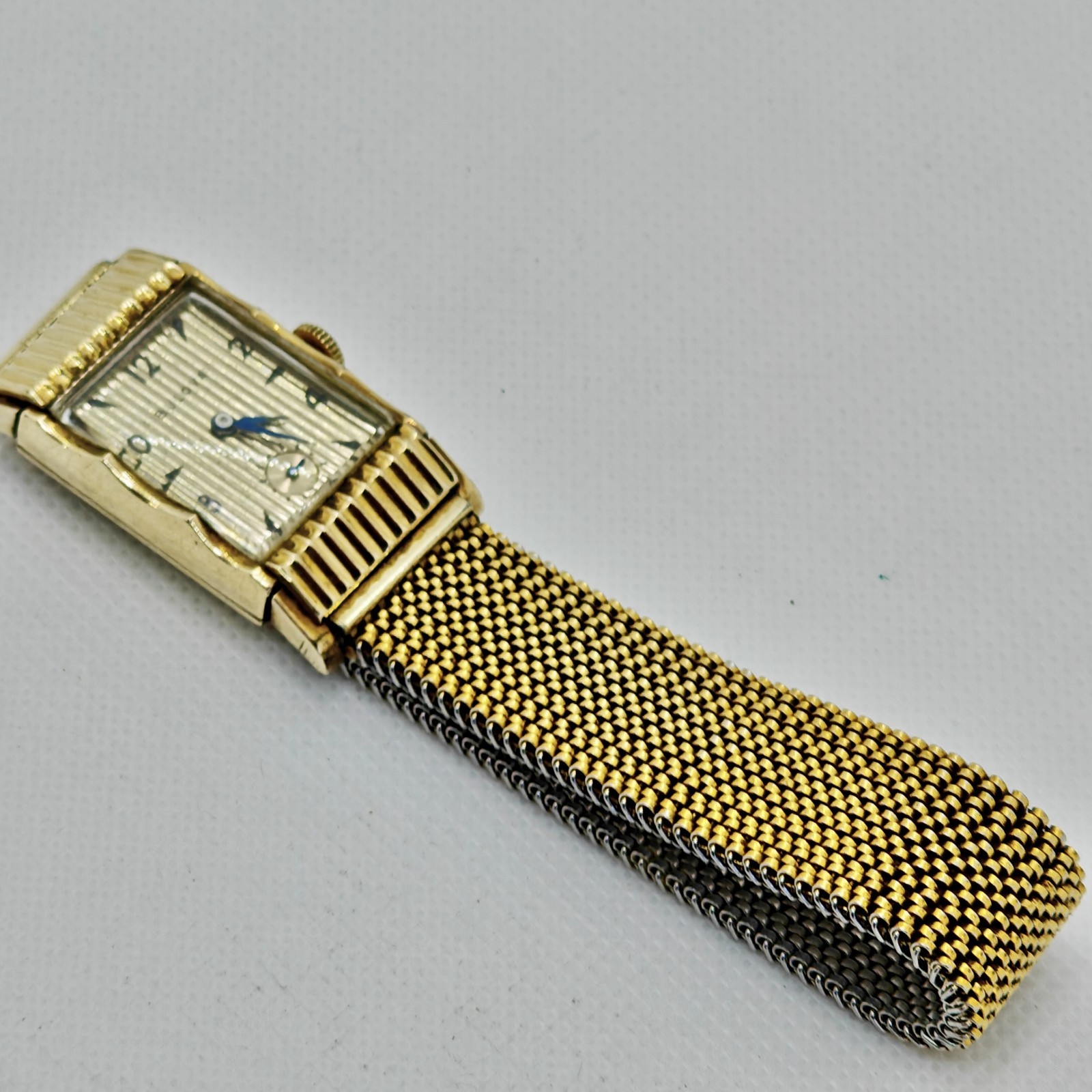 Vintage 1950 Bulova Academy Award T Men’s Watch 10K GF Curtain Dial 21J