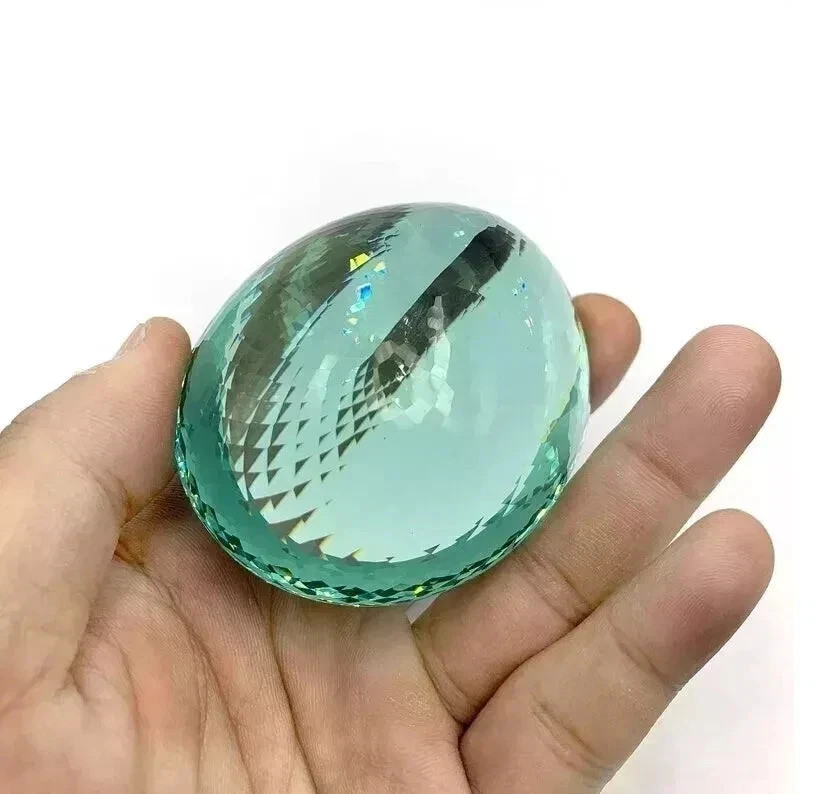 200 Carat Flawless Bluish Green Grandidierite Oval Cut Certified Loose Gemstone