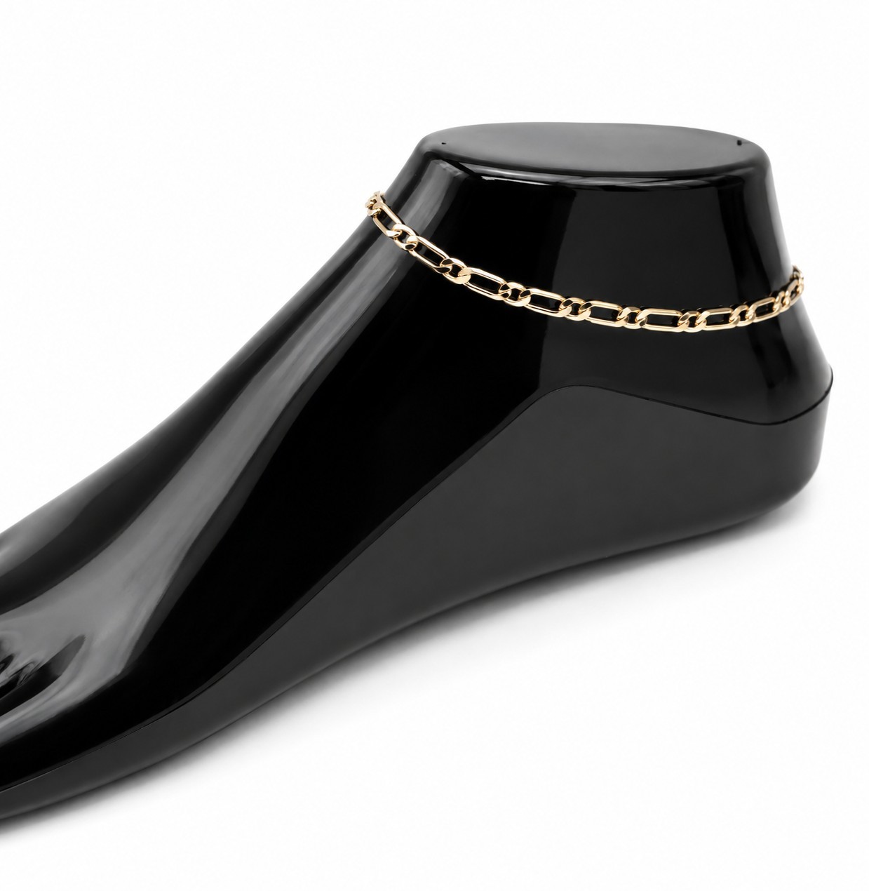 14K Gold Filled Anklet 10″ 4mm 3×1 Figaro Chain Ankle Bracelet for Women
