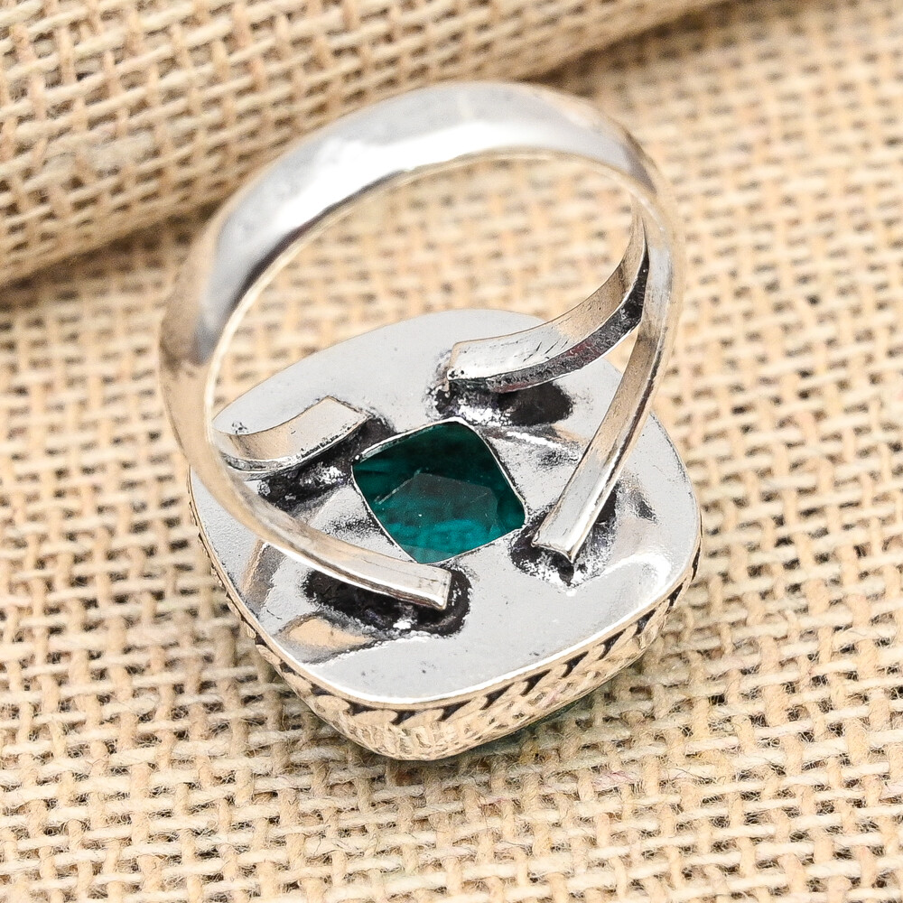 Indicolite Tourmaline Gemstone Handmade 925 Sterling Silver Women Jewelry Ring