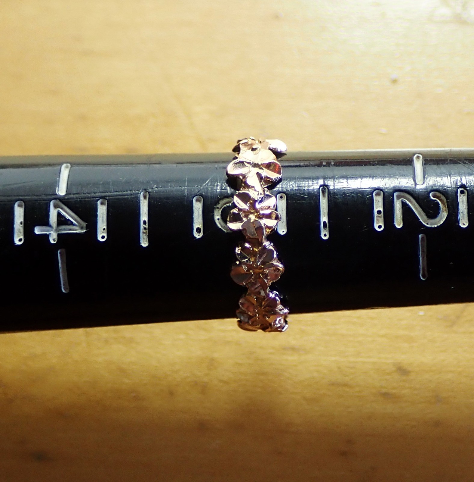 Size 3 Solid 14K Rose Gold Hawaiian Plumeria Lei Flower 4.3mm Ring Handmade 1.3g