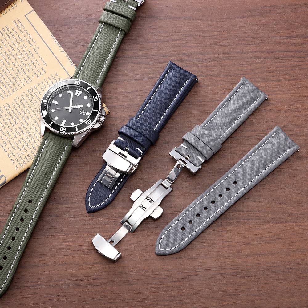 For Omega for Seiko Business Nylon Watch Strap 18/19/20/21/22mm Butterfly Buckle