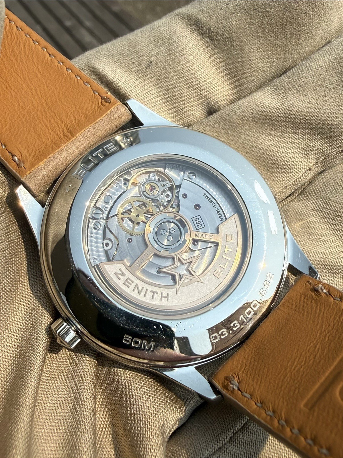 Zenith Elite Moonphase Automatic 40.5mm Stainless Steel Grey Dial 03.3100.692