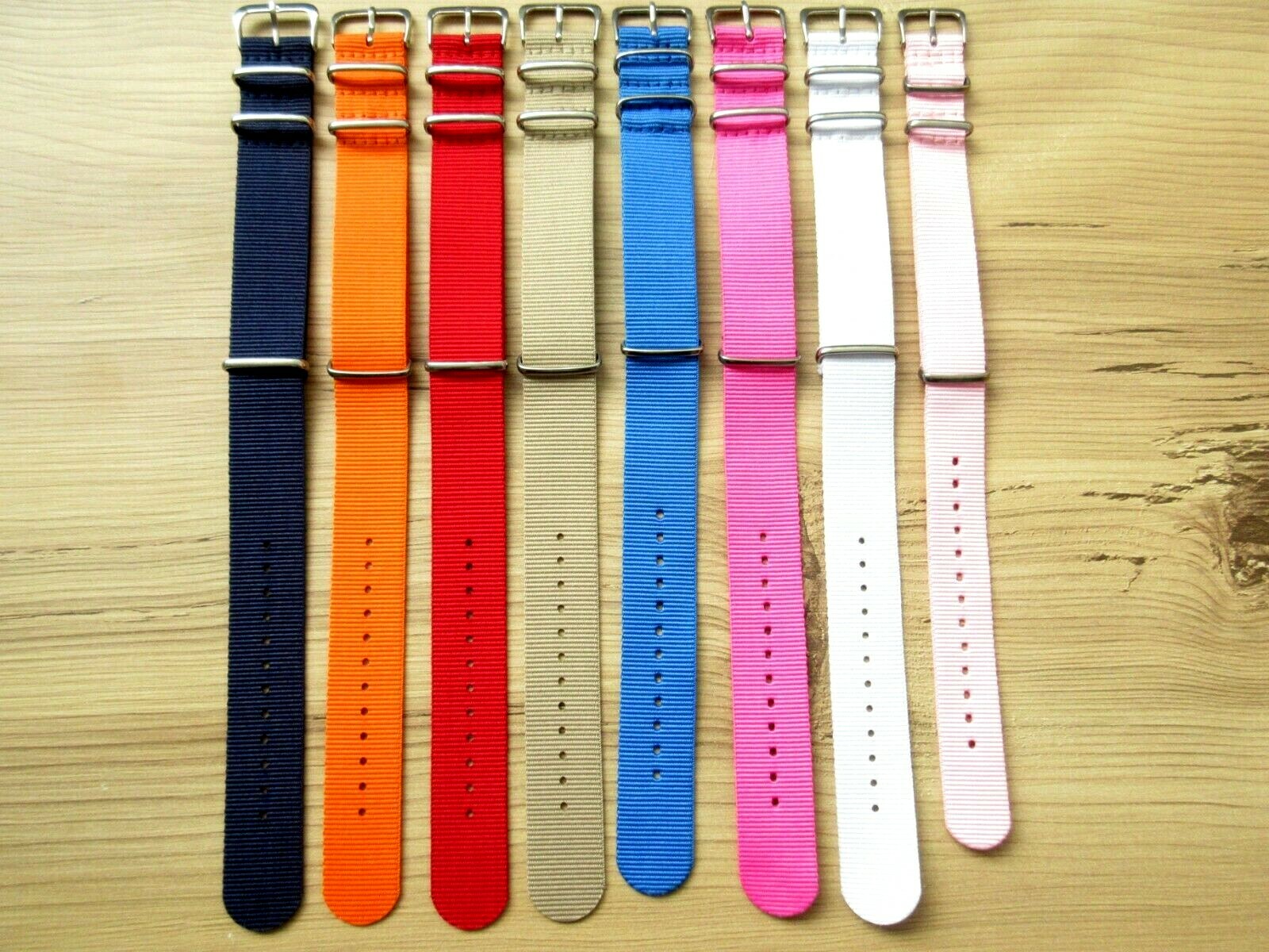 Nylon One Piece Sports Military Watch Strap 18,20,22,24mm Various Colours