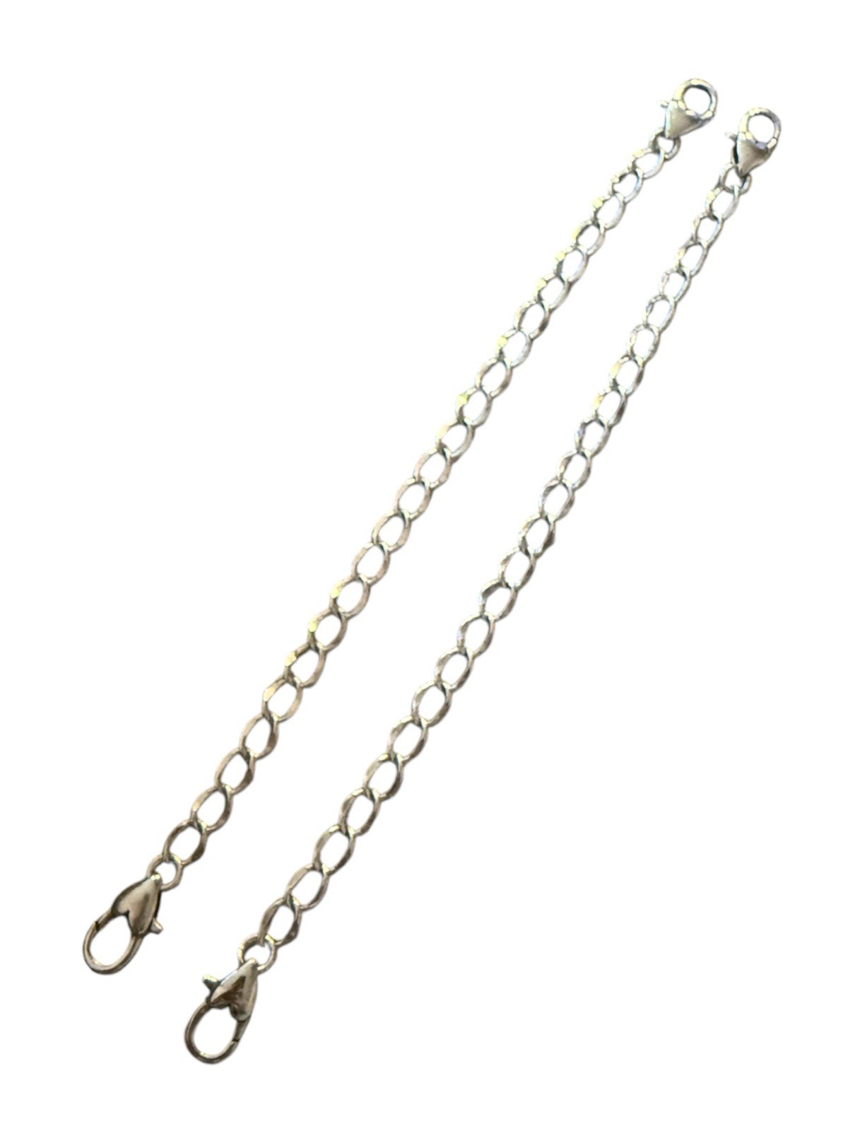 Lot of 2 Authentic Brighton Silver Heart Clasp 6″ Chain Extenders 6.25″