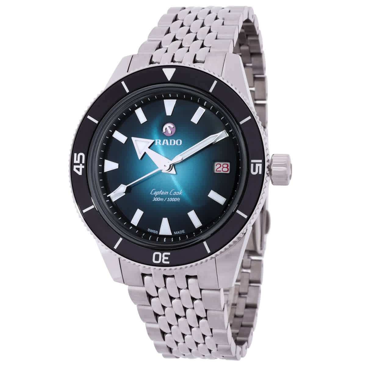 Rado Captain Cook Automatic Turquoise Gradient Dial Unisex Watch R32223213
