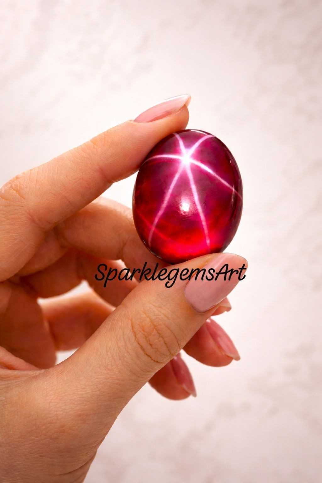 14t Natural Star Ruby Gemstone Oval Cut Loose Gemstone 6 Rays star Ruby Jewelry