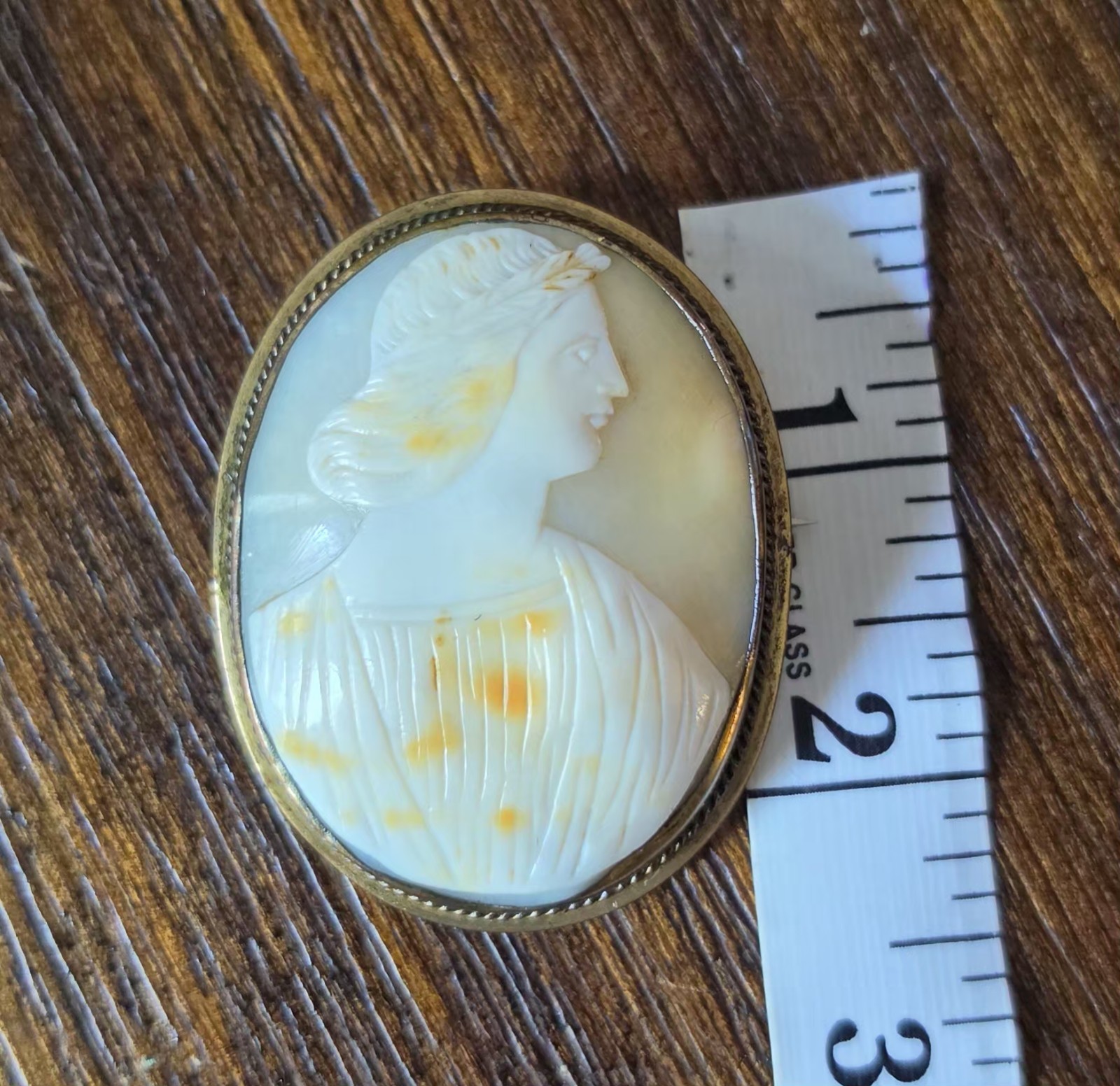 Antique Vintage Cameo Brooch C Clasp
