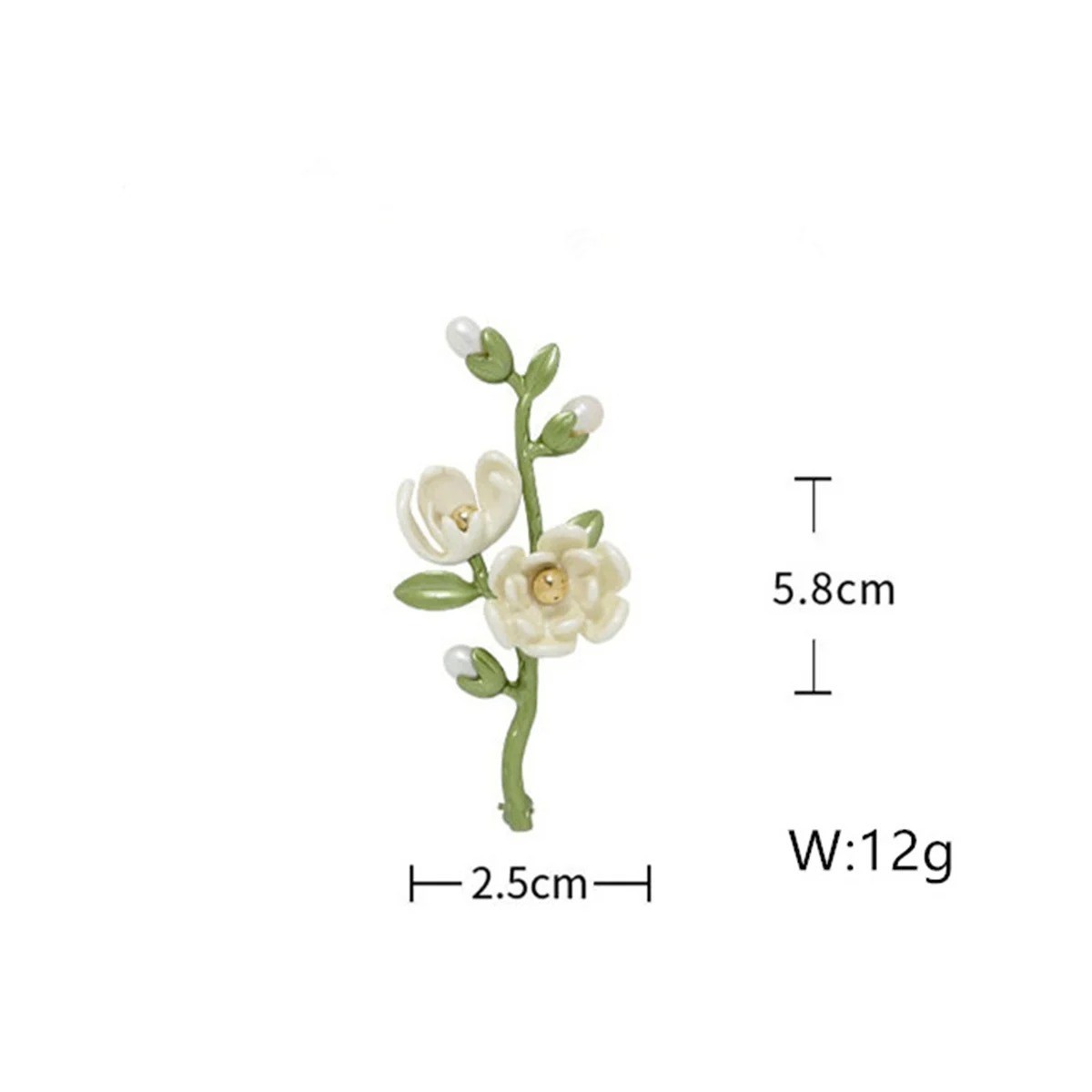 Women Vintage Flower Pearl Brooches Pins Enamel Plant Pin Corsage Badges Jewelry