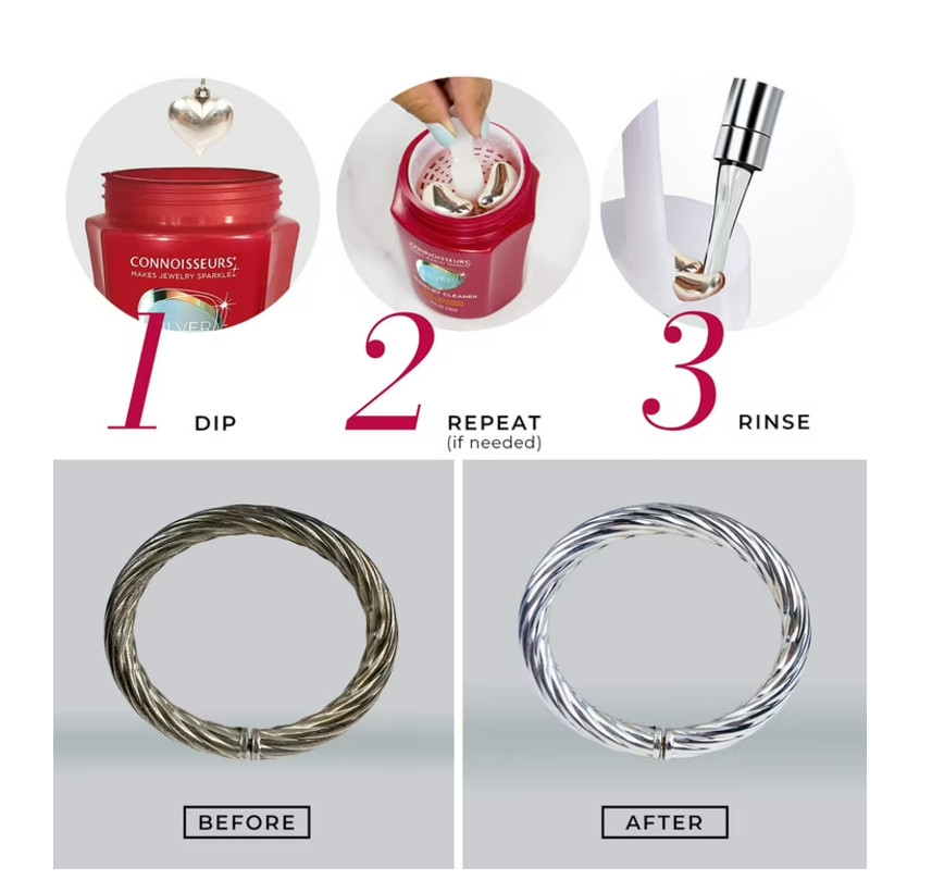 (2 PACK) Connoisseurs Silver Jewelry Cleaner, Liquid Dip Jewelry Cleaner in Red