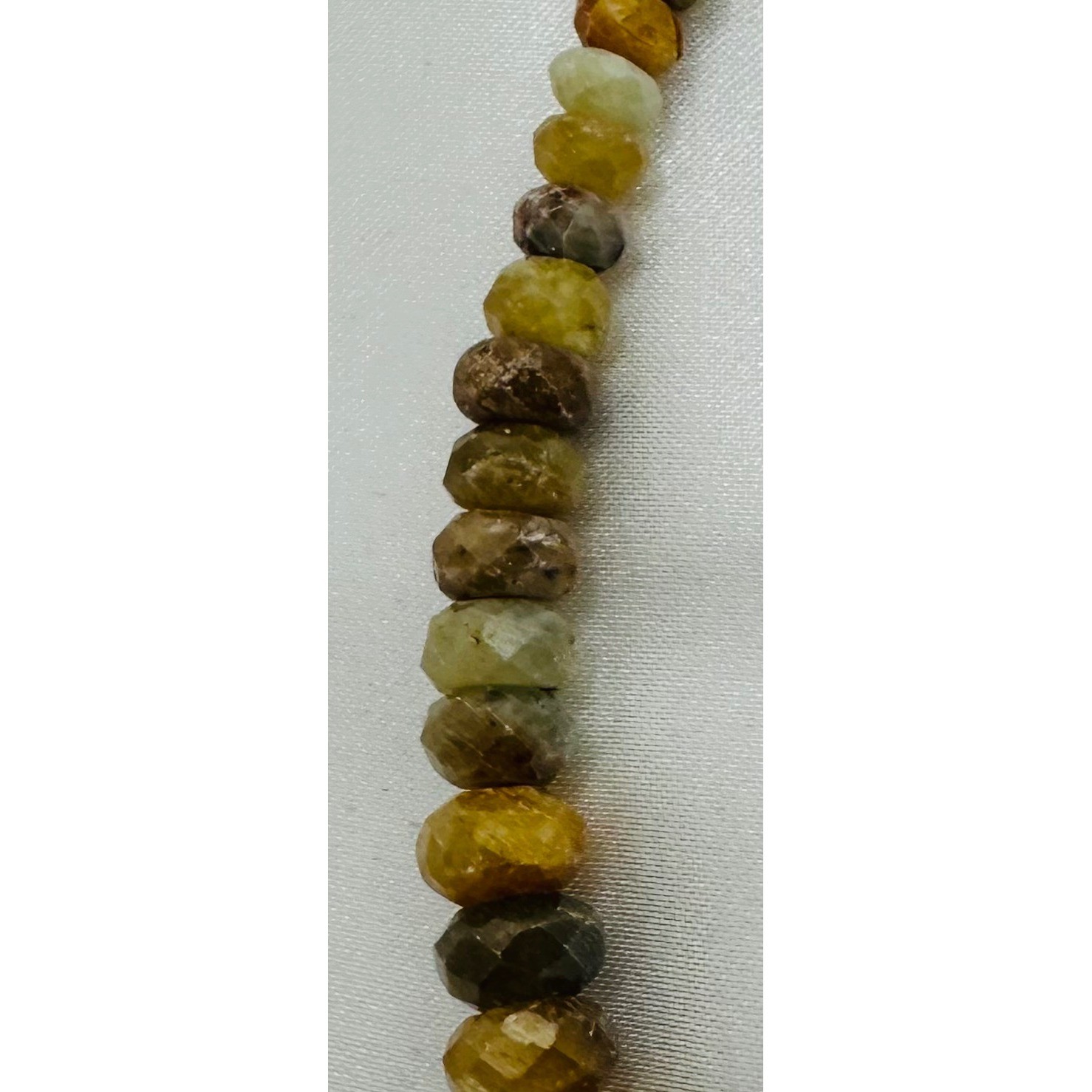 Jay King Sterling DTR Silver Faceted Green Amber Garnet Graduated Bead Necklace