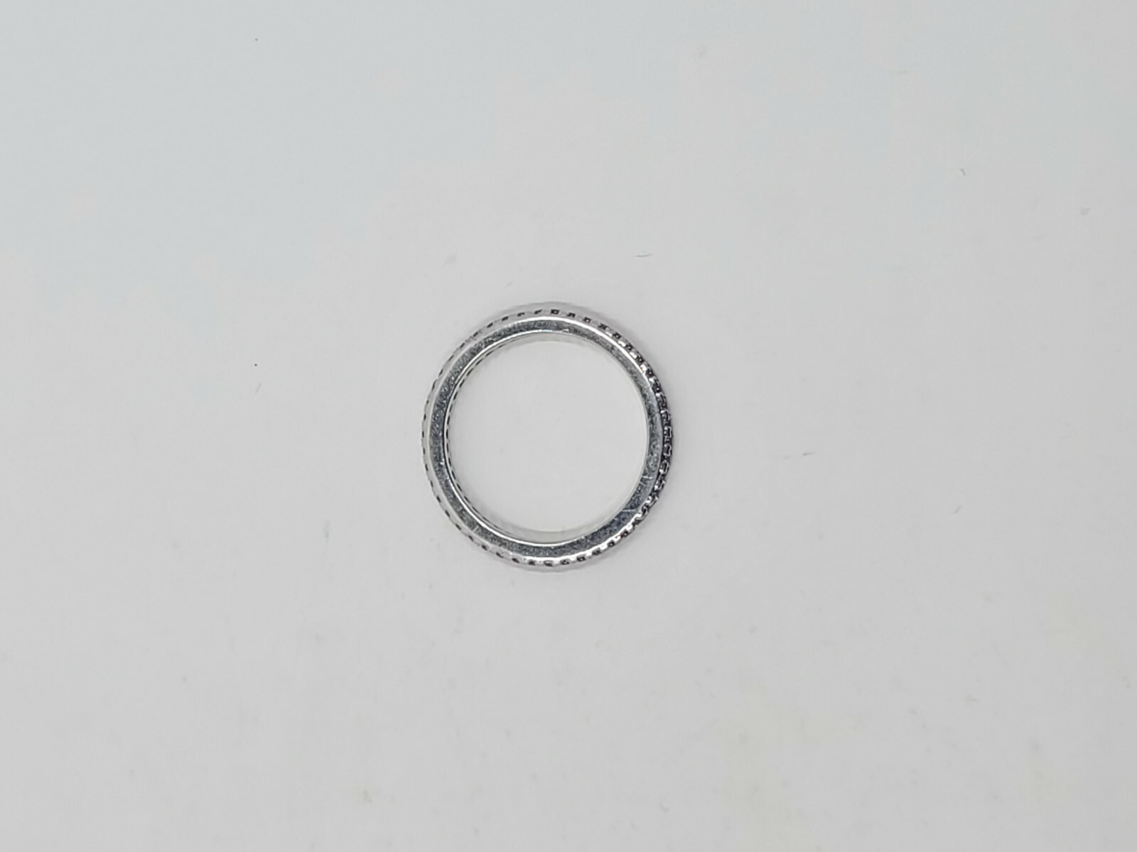 Sterling Silver Micropave Eternity Band- Red