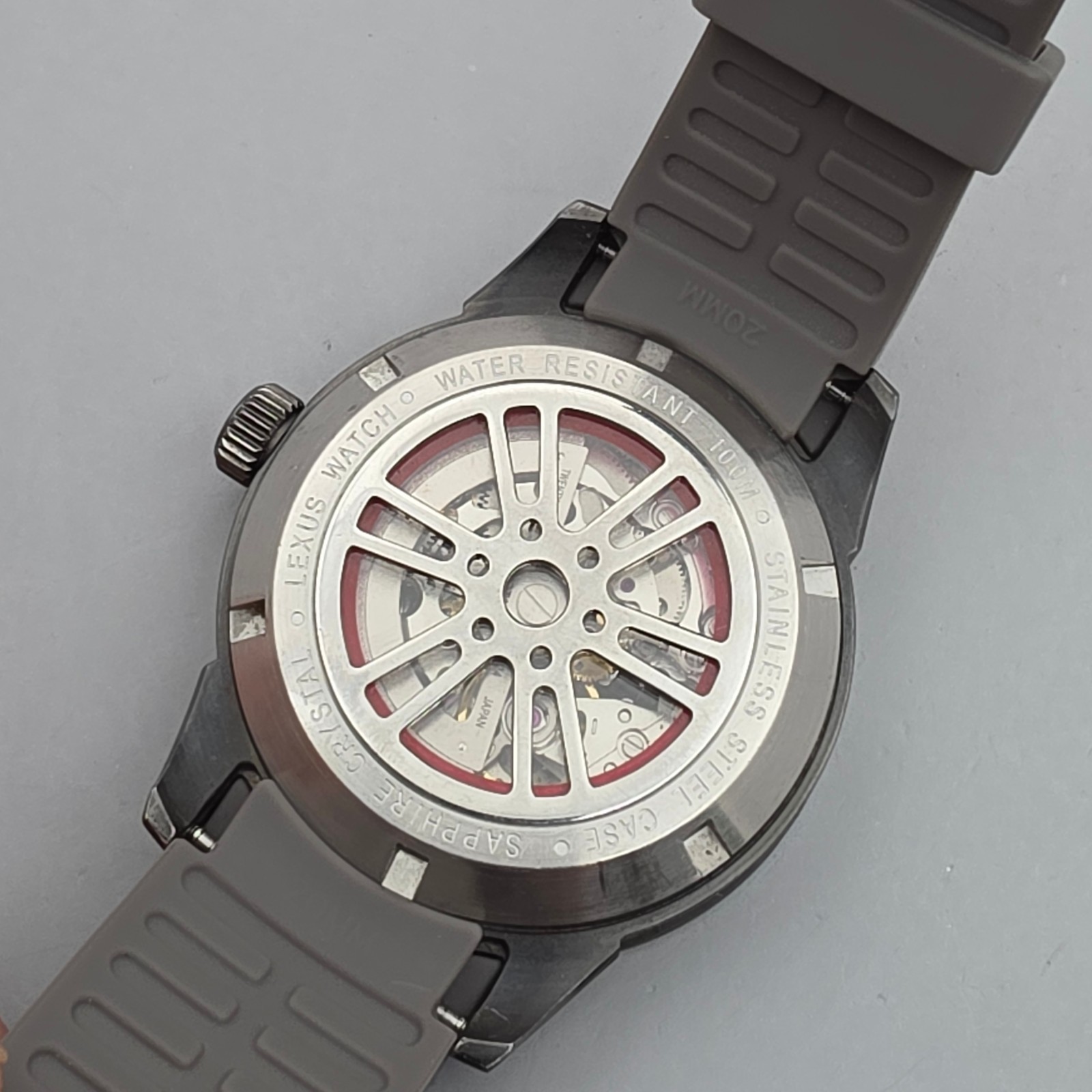 LEXUS men’s automatic watch Skeletonized dial Wheel hub back