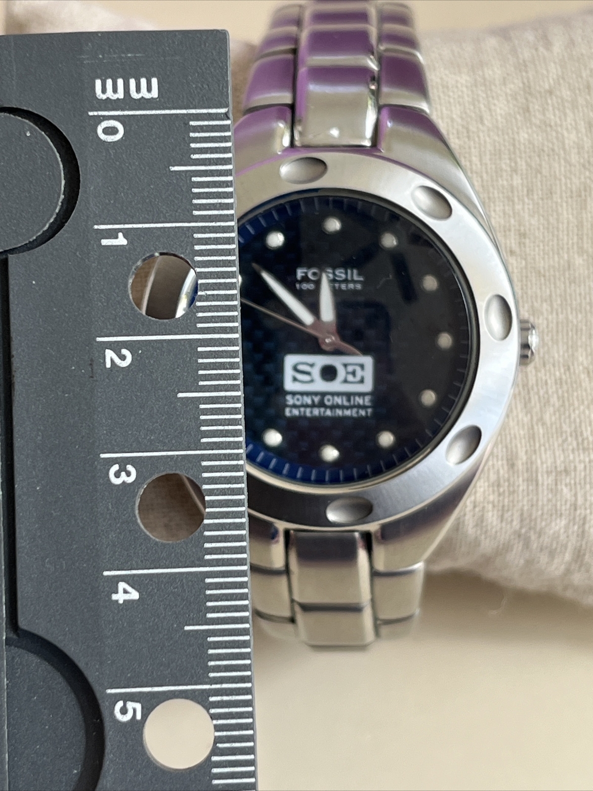 Fossil Men’s Blue 100 MPR-5098 Japan Movt StSteel Wrist Watch SOL-New Battery