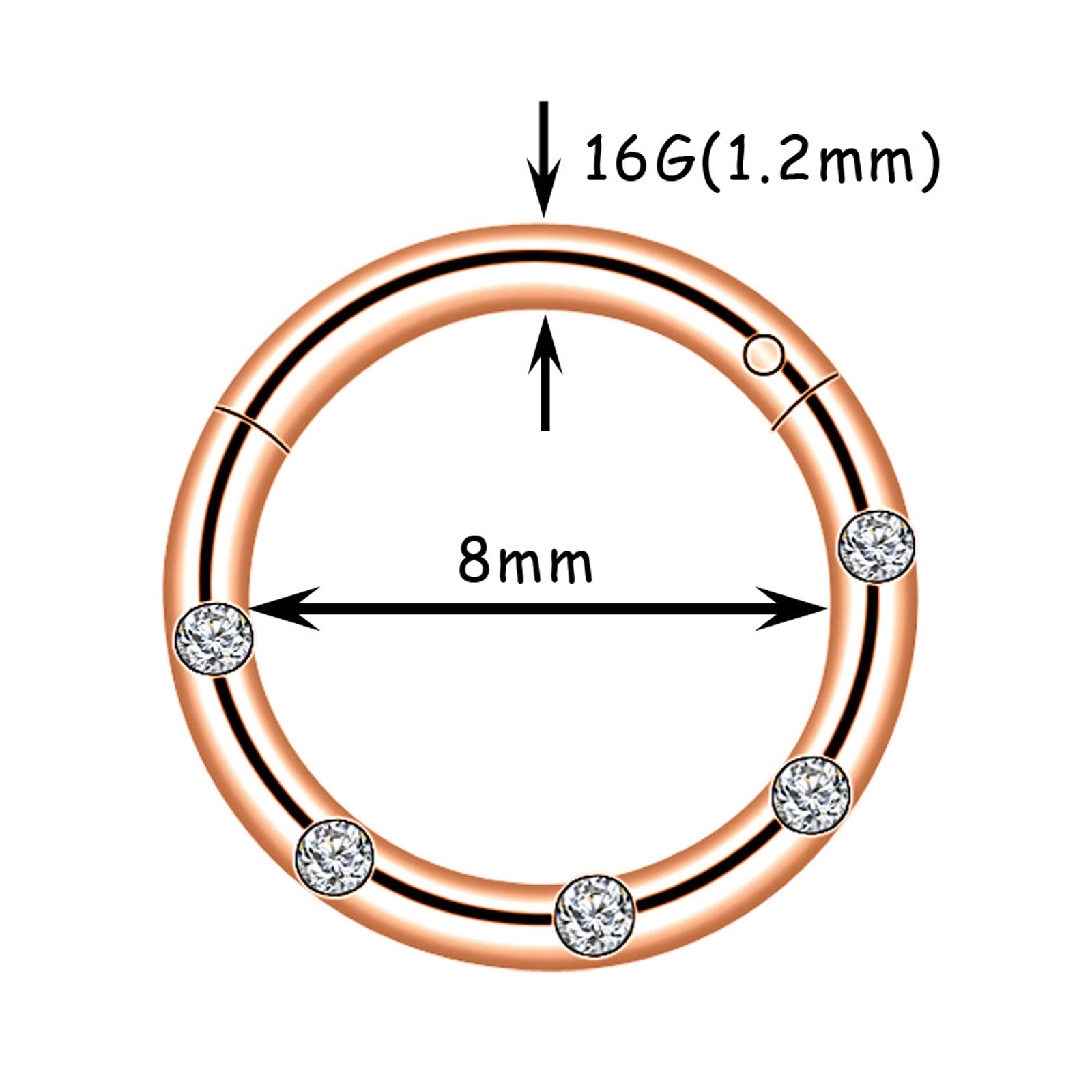 1-12PCS Hinged Septum Clicker Hoop Cartilage Ring Earrings Piercing Jewelry 16G