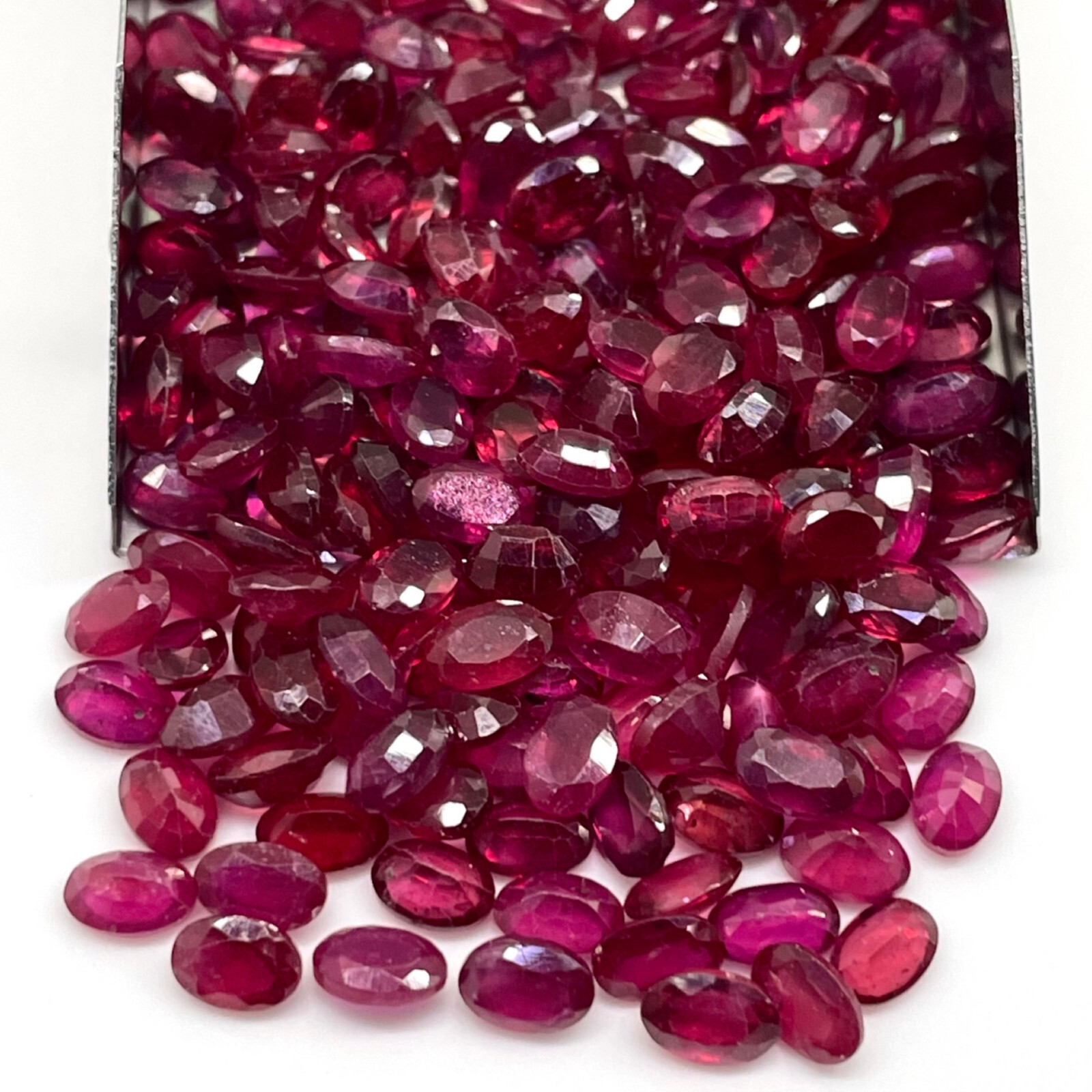 12 Pcs Natural Ruby 6x4mm Oval Cut Rich Sparkling Red Gemstones Wholesale Lot