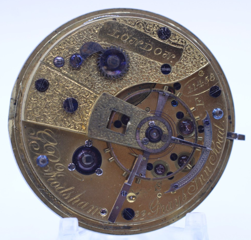 GEORGE R. FRODSHAM GRAYS INN LONDON FUSEE VERGE POCKET WATCH MOVEMENT 11458 (M5)