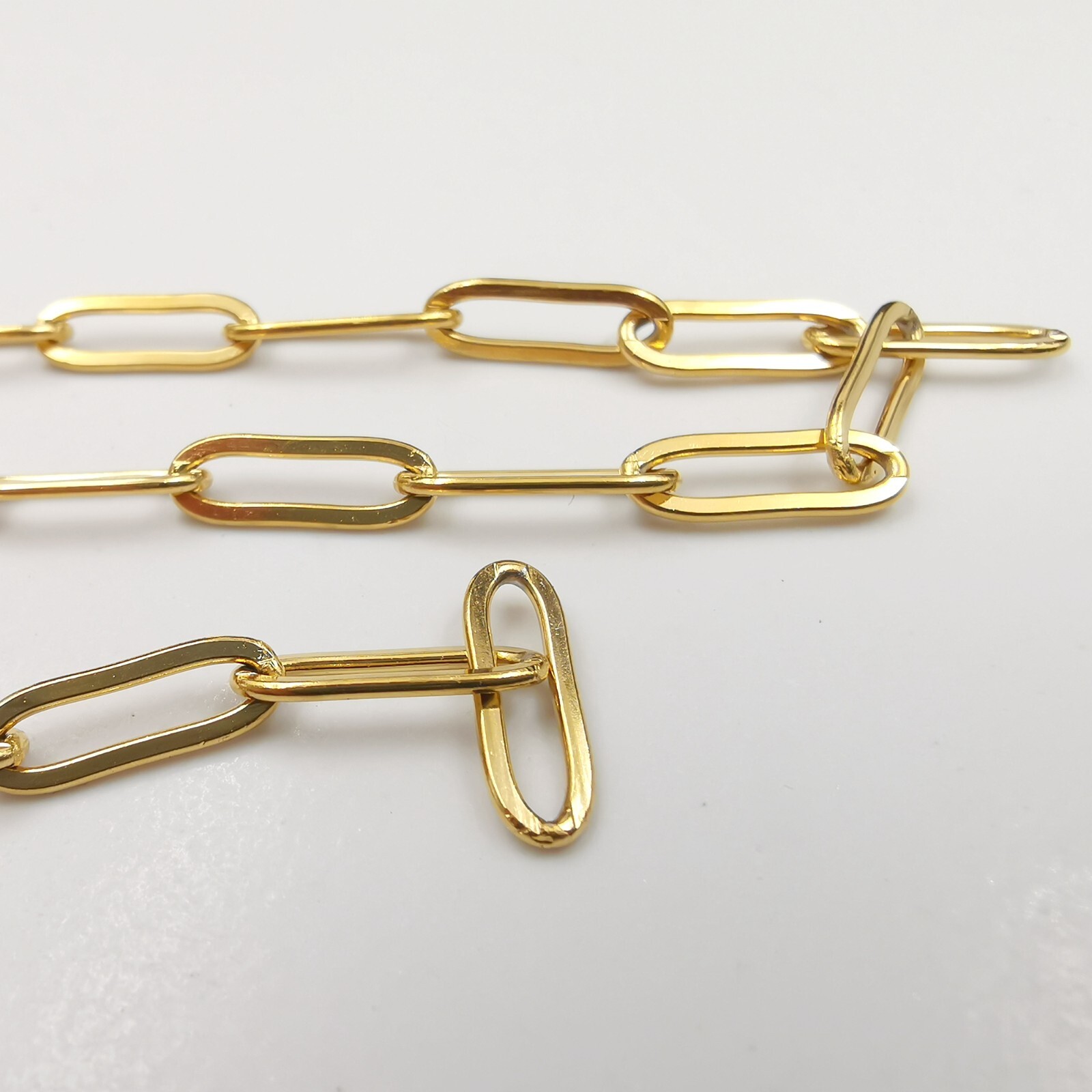 5pcs 4.3mm Golden Necklace Chain clip Box Stainless Steel Neck Link 24” Fashion