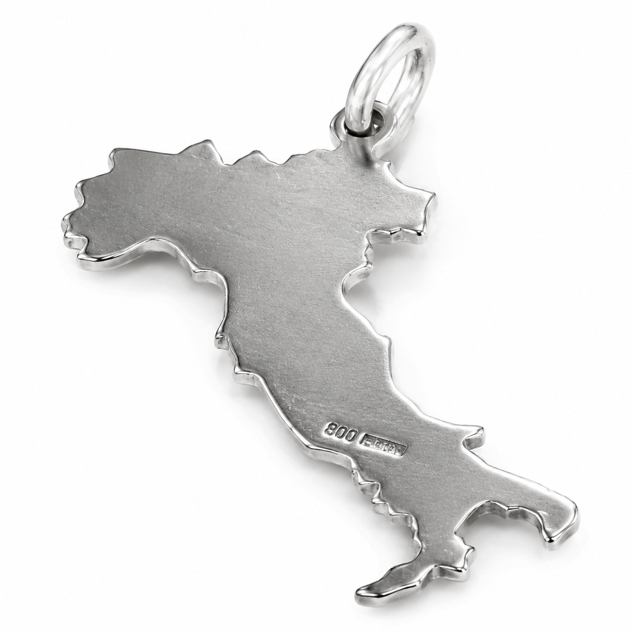 Italy Map Pendant Tricolor Enamel 800 Silver Made in Italy Italian Gift