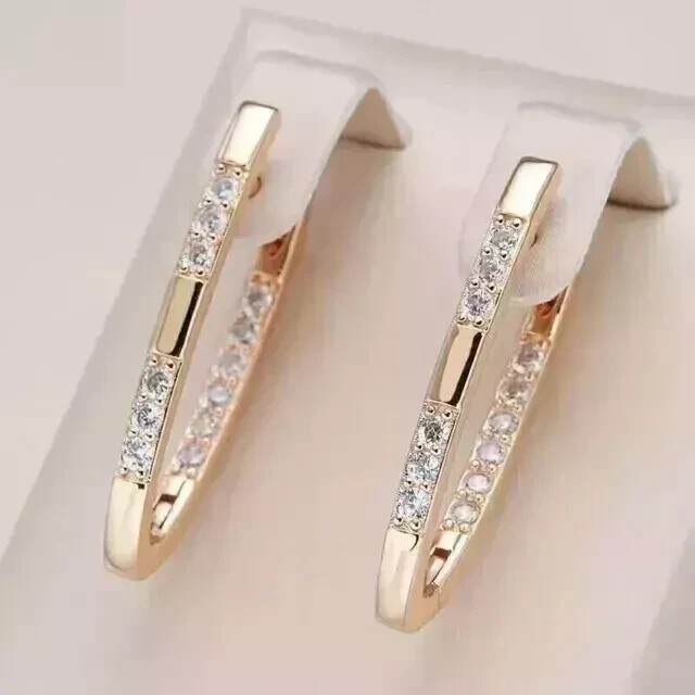 2Ct Round Cut Diamond Lab-Created 14k Yellow Gold Plated Women’s Hoop Earrings